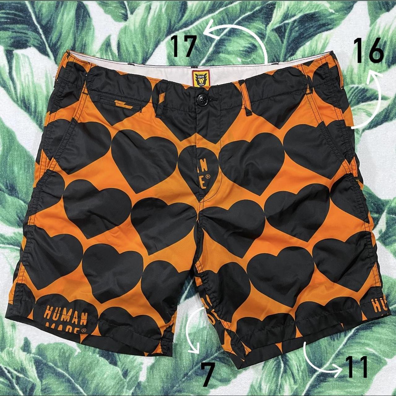 Human Made Men's Black and Orange Shorts (2)
