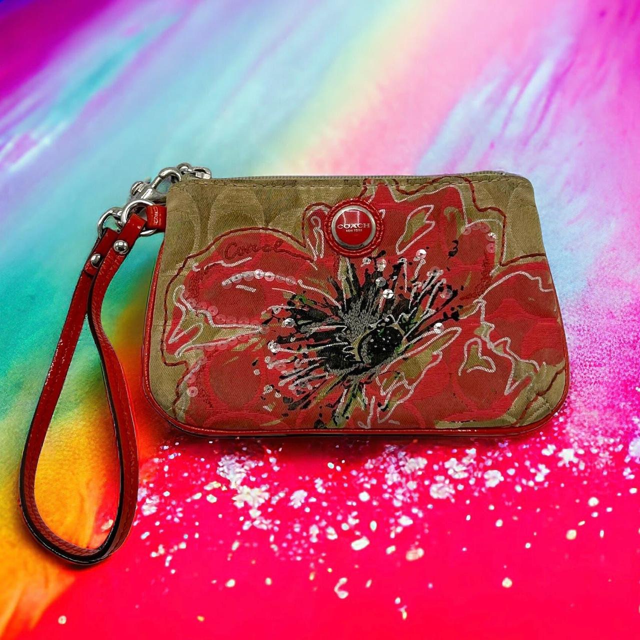 Coach Poppy Signature Sequined Coral Flower Print