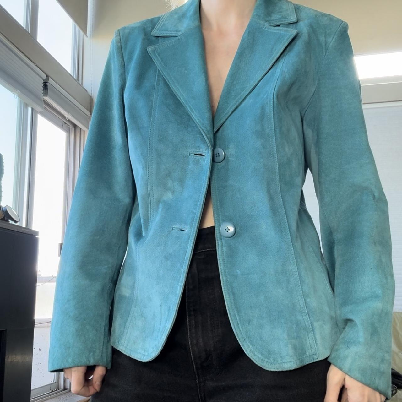 Turquoise Suede Jacket Super-soft Danier Depop