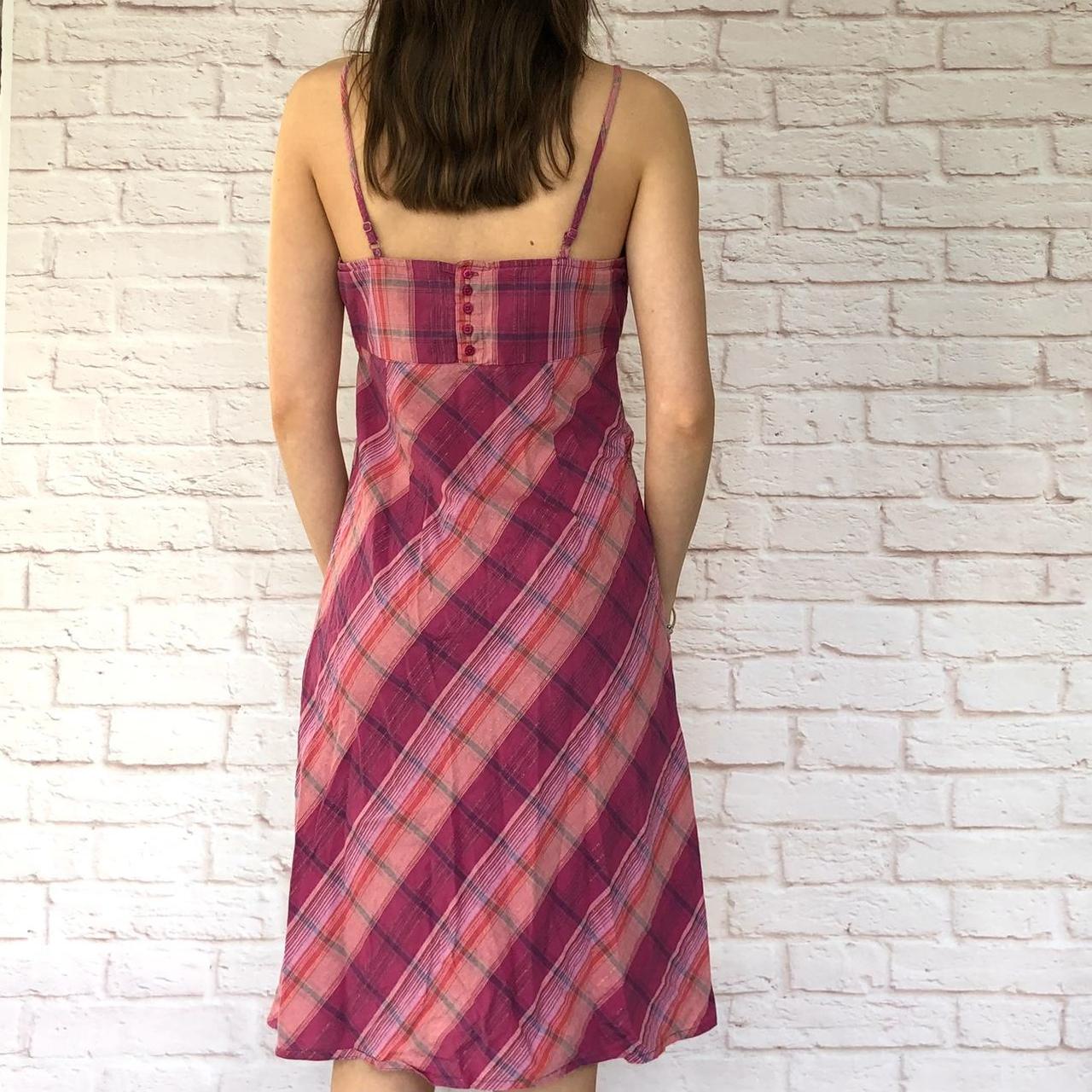 Next Women's Pink and Orange Dress Depop