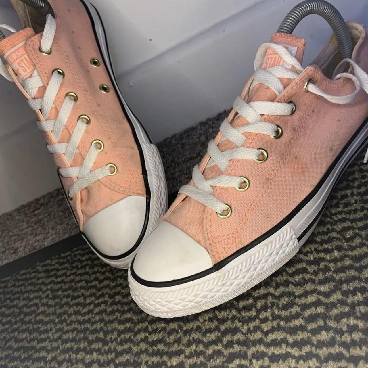 converse all star shoes size 5 UK pink star... - Depop