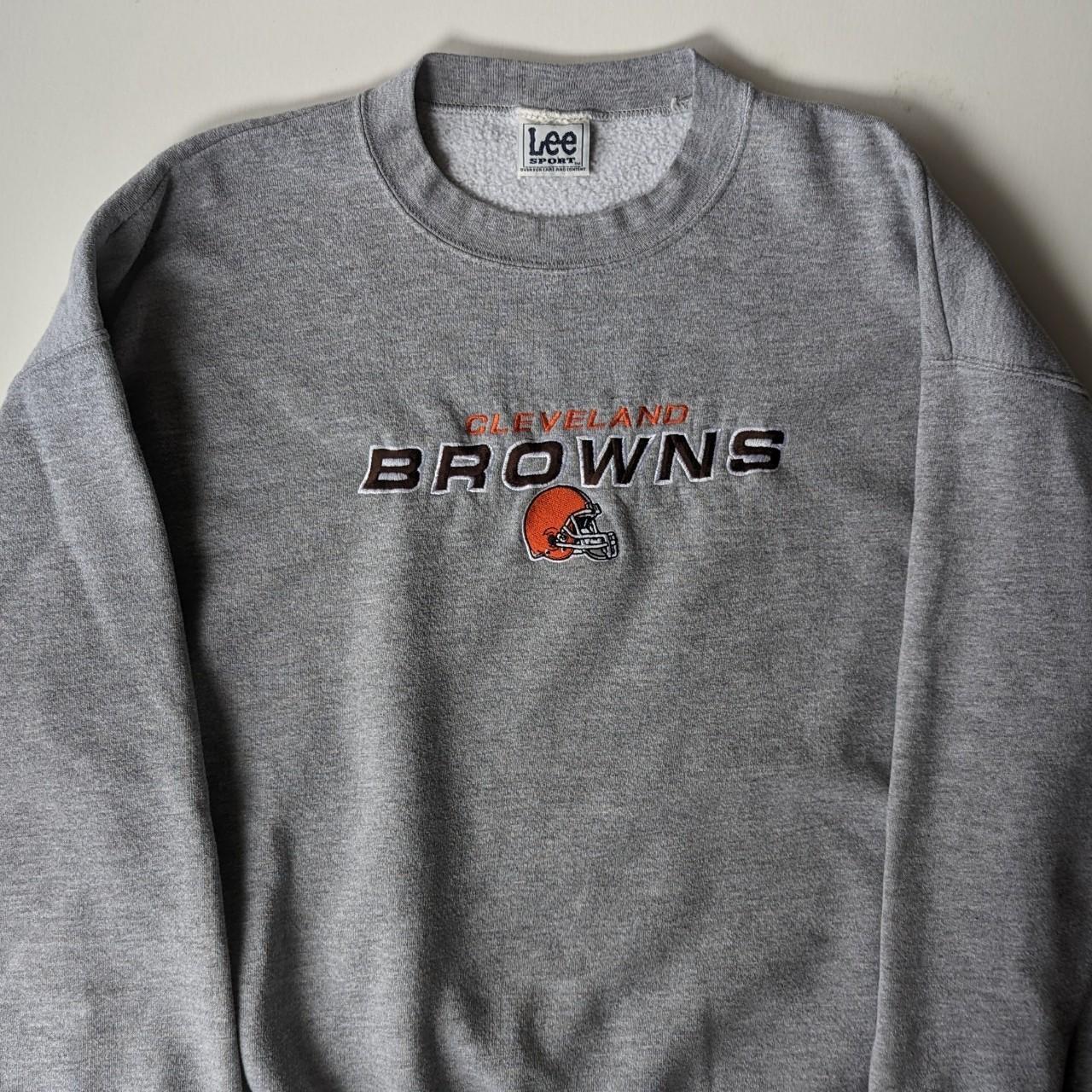 cleveland browns crewneck sweatshirt brown / - Depop