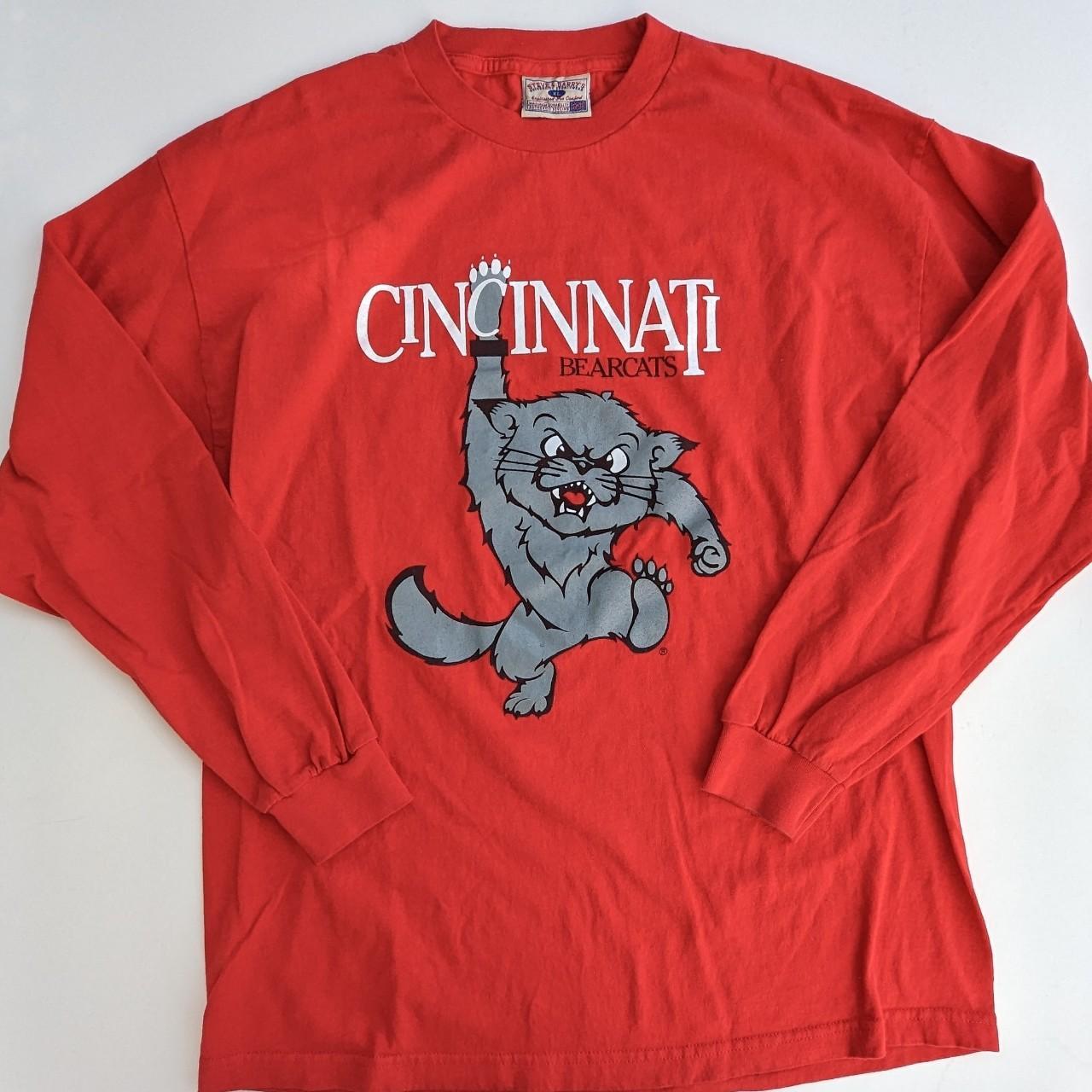 Cincinnati Bearcats Womens Red Cropped Retro Jersey LS Tee