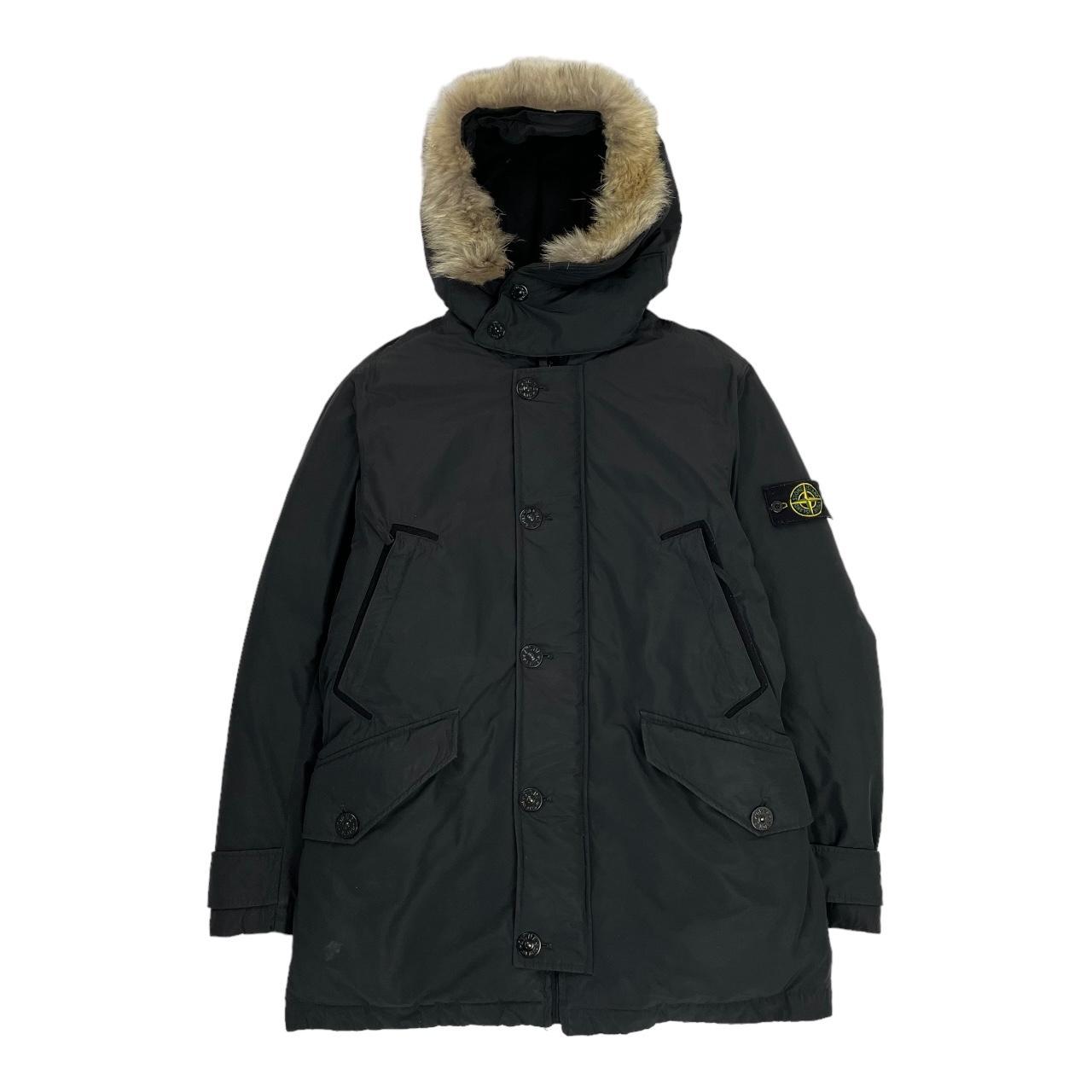 Men s Stone Island Micro Reps Down Hooded Fur Parka