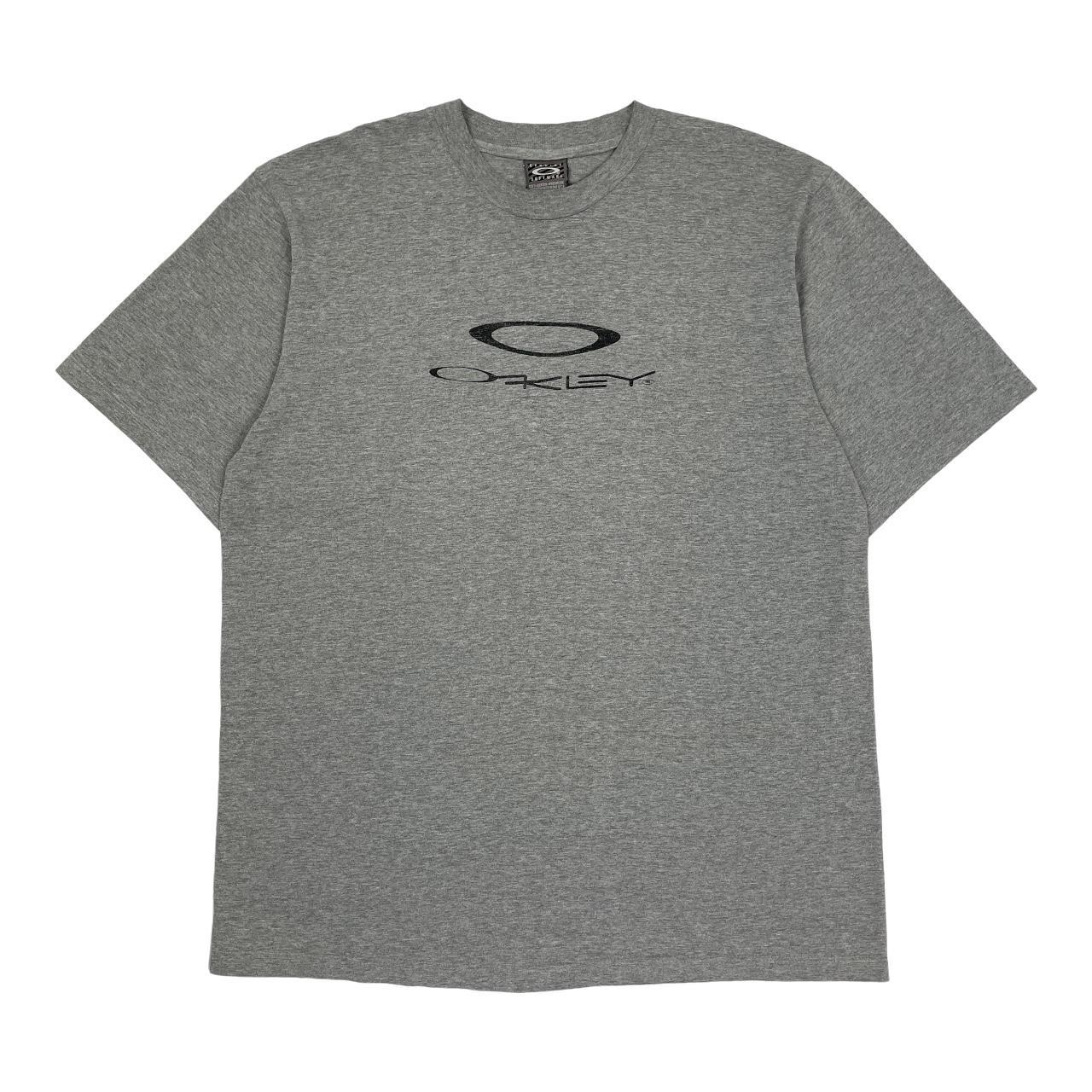 00s 90s y2k Oakley グレー Tシャツ Y2K Oakley Buckle Exclusive Galaxy Software T-shirt