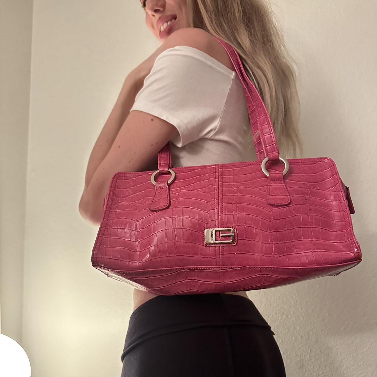 Guess y2k leather bag pink - Depop