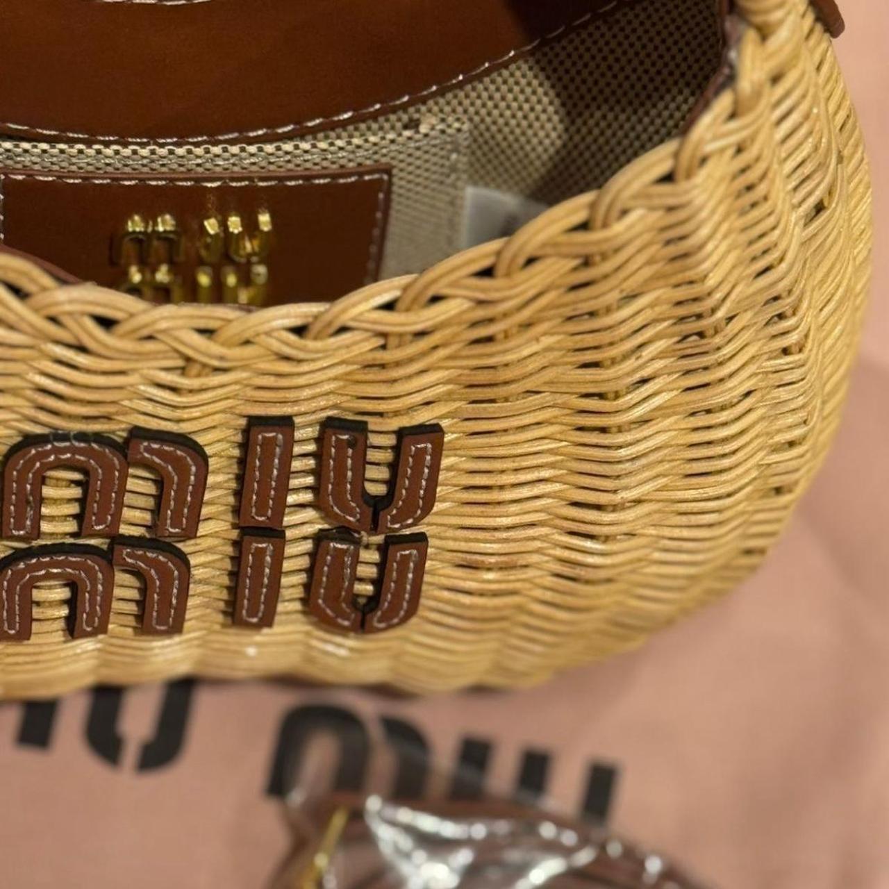 Miu Miu Women's Bag - Tan/Brown – Miu Miu wicker … - image 5