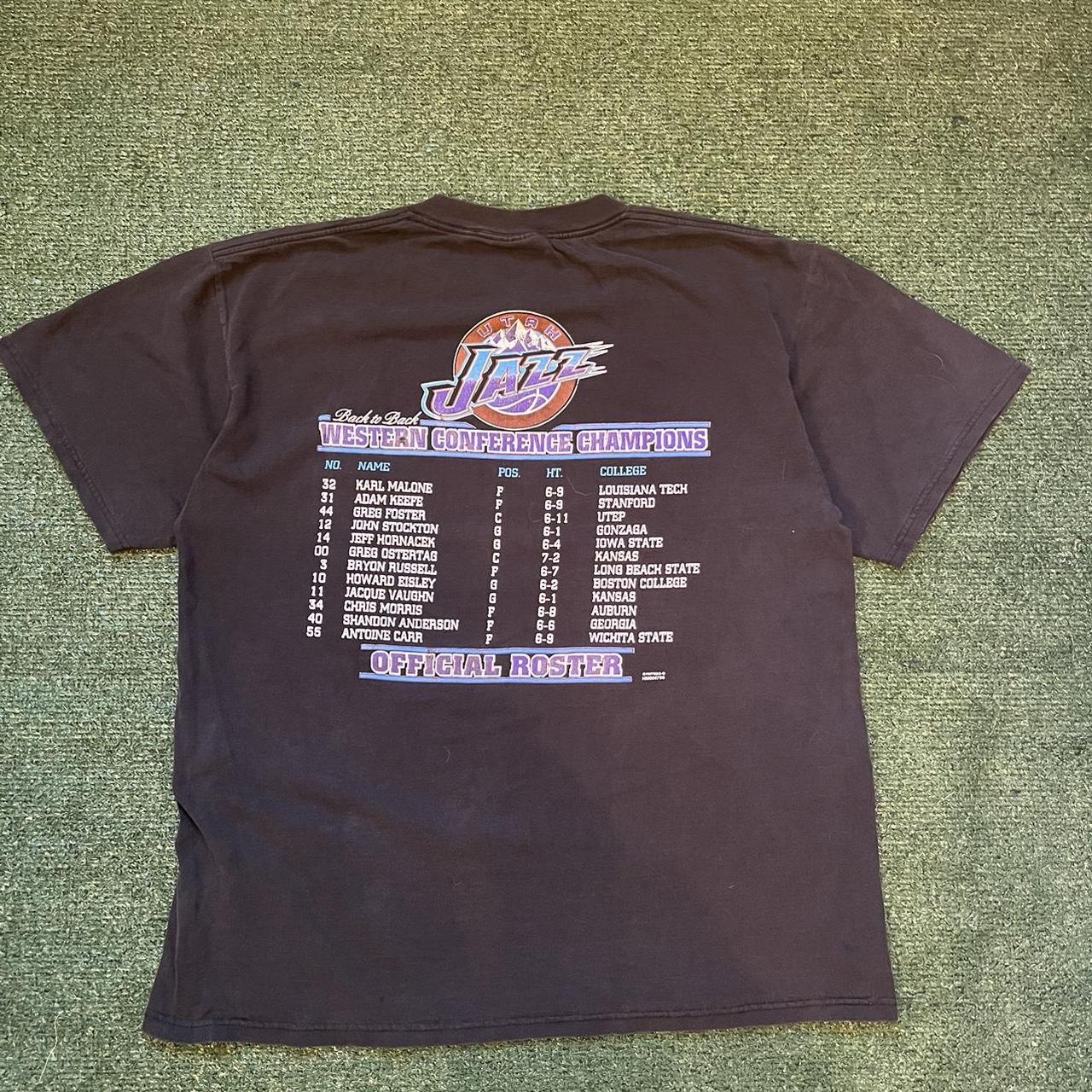 Vintage 1990s Jazz graphic basketball tshirt - sick... - Depop