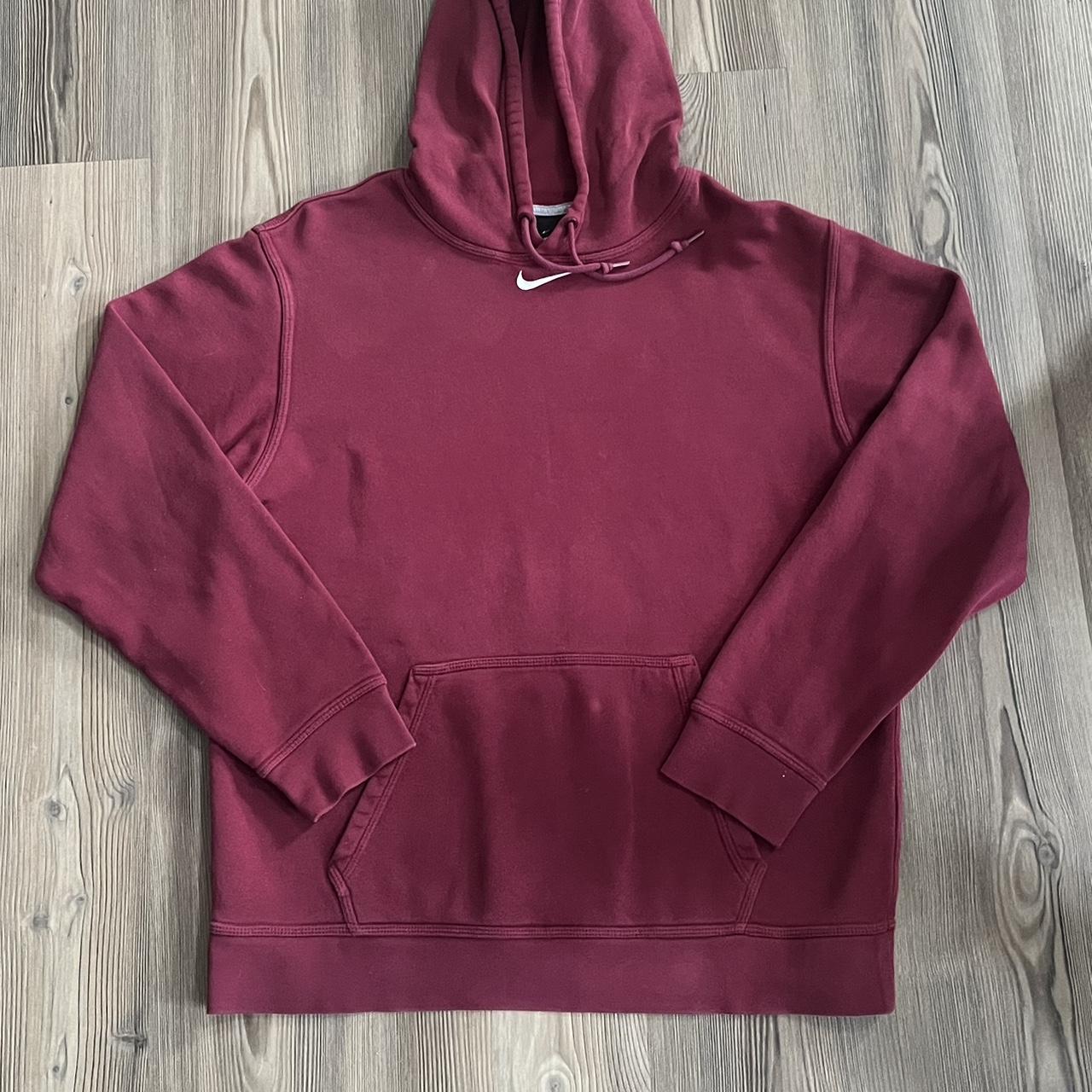 modern maroon nike center swoosh hoodie medium.... - Depop