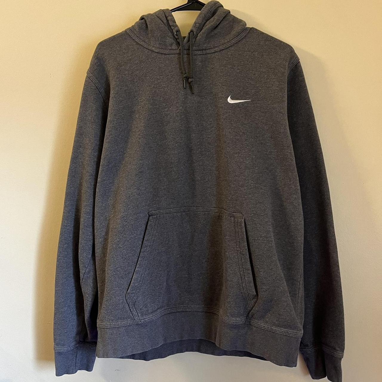 dark grey nike hoodie size large. super simple with... - Depop