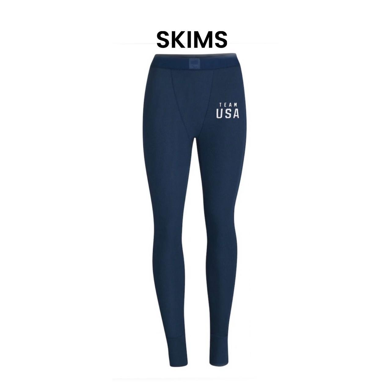 SKIMS Team USA Navy Ribbed Leggings XXS NWT Sold Out - Depop