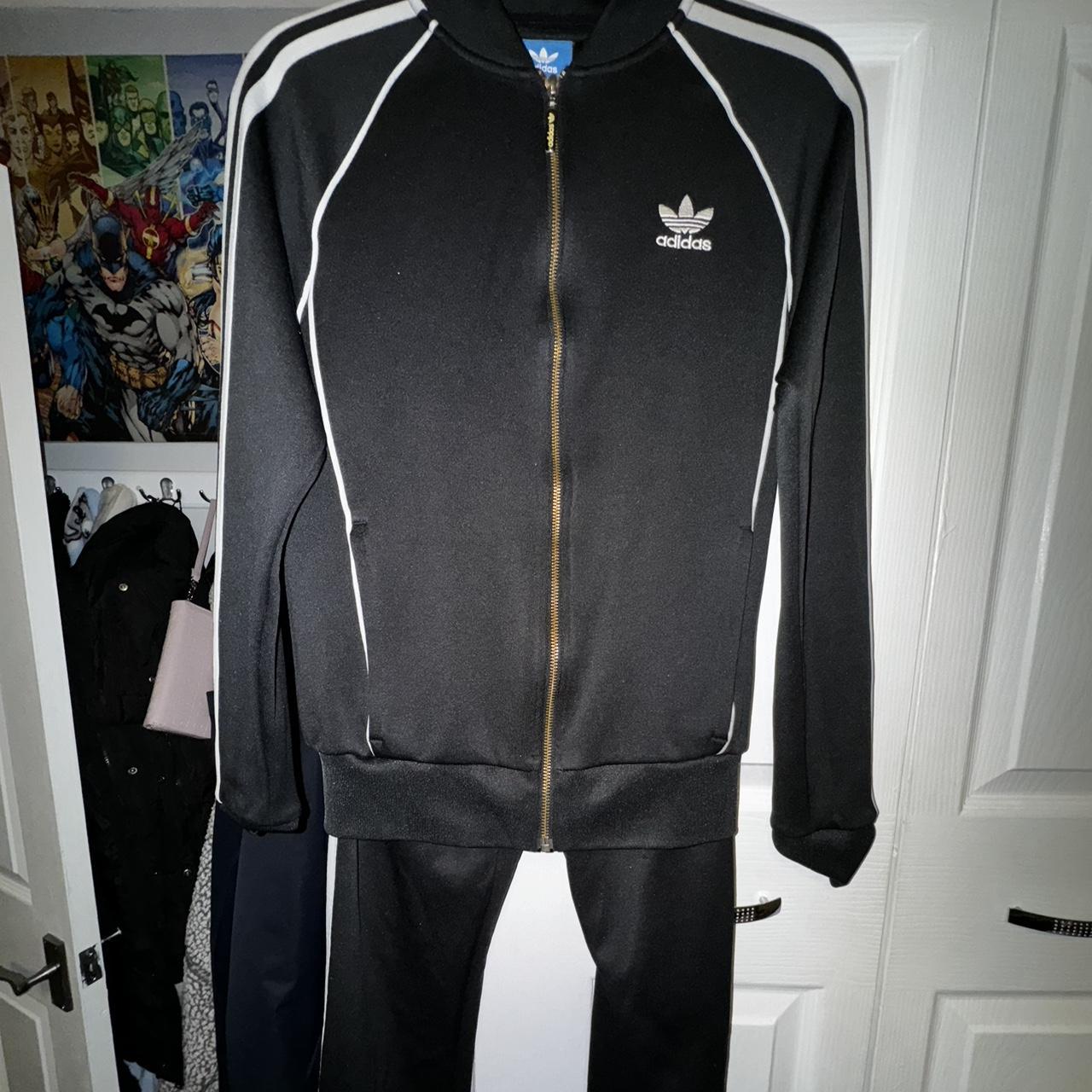 Mens black superstar clearance tracksuit