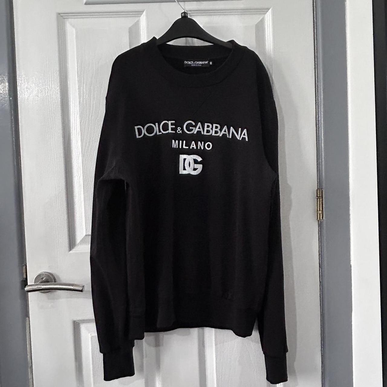 Dolce & Gabbana Men's Black and White Jumper | Depop