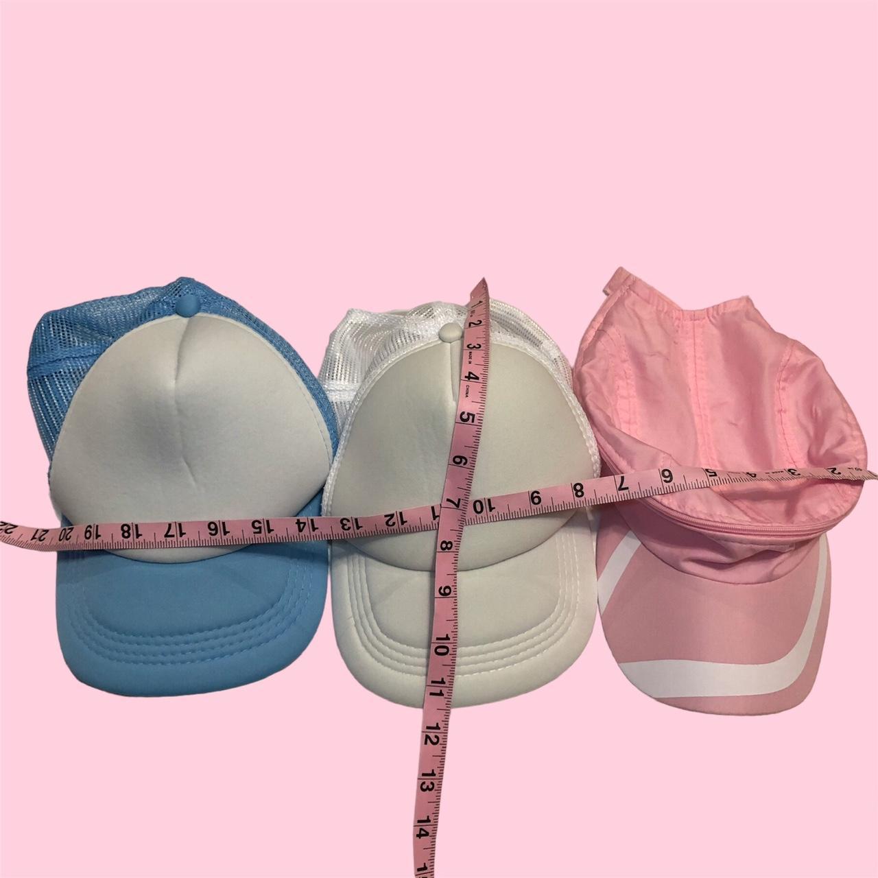 Women's Pink and Blue Hat Depop