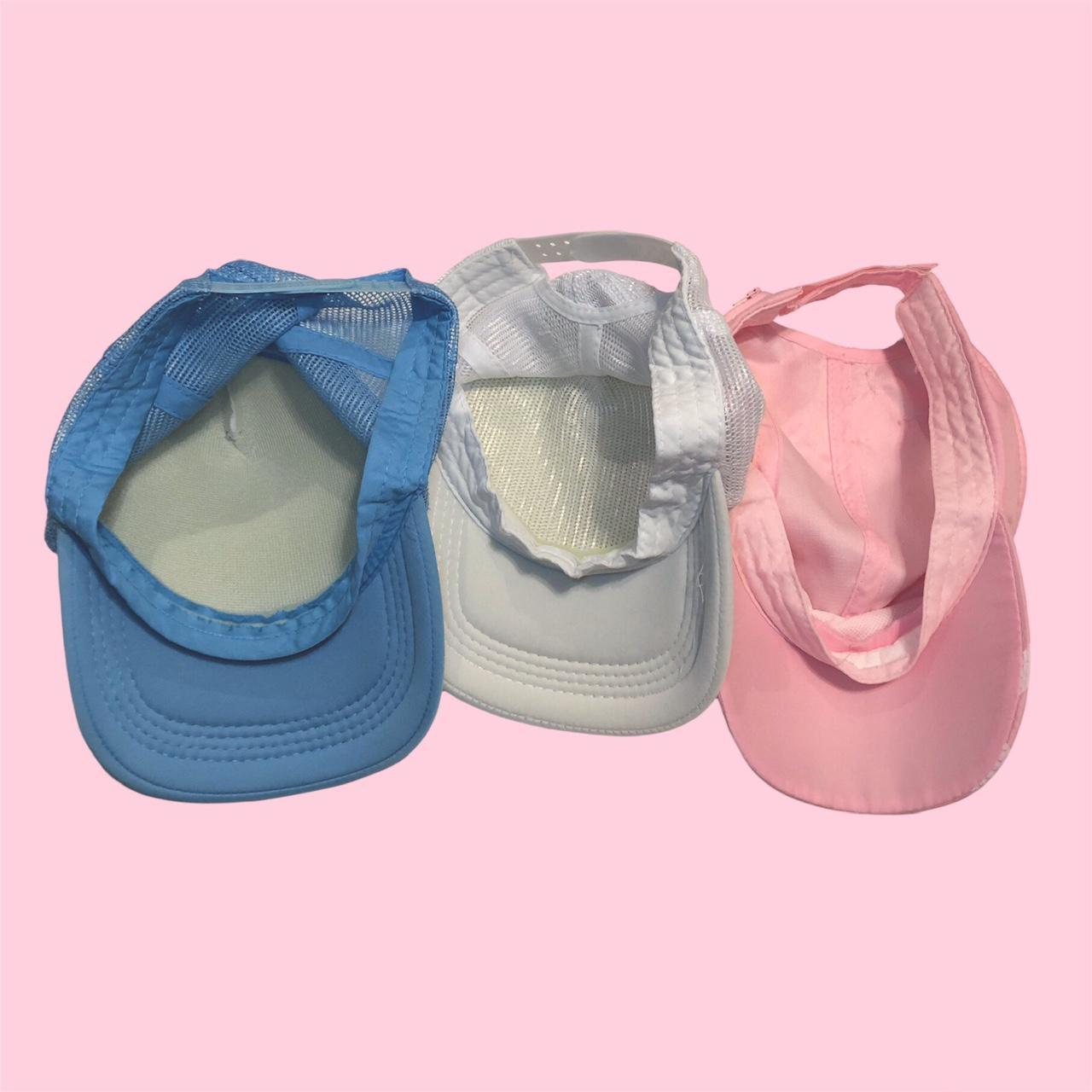 Women's Pink and Blue Hat Depop