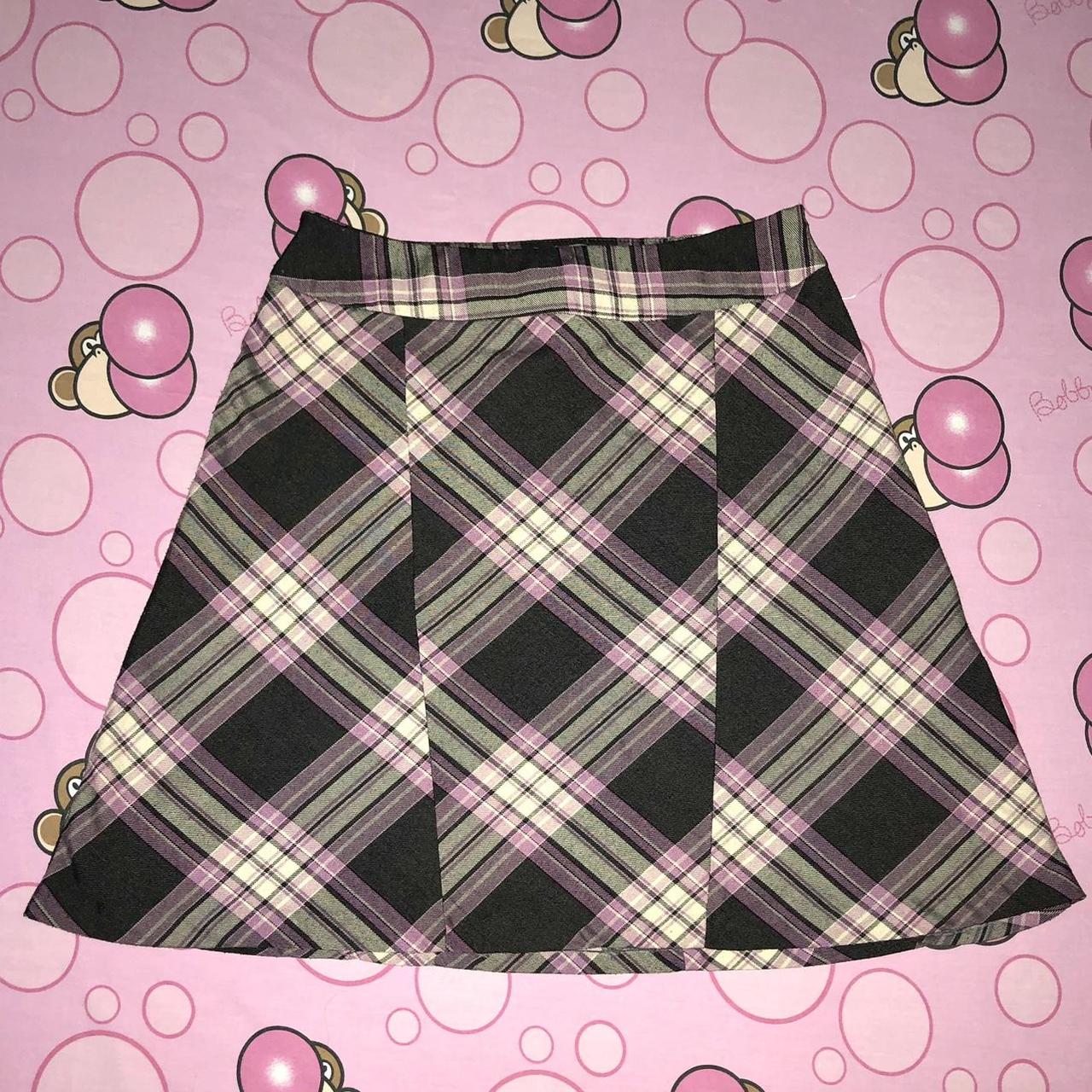 Grey plaid outlet skirt 90s style