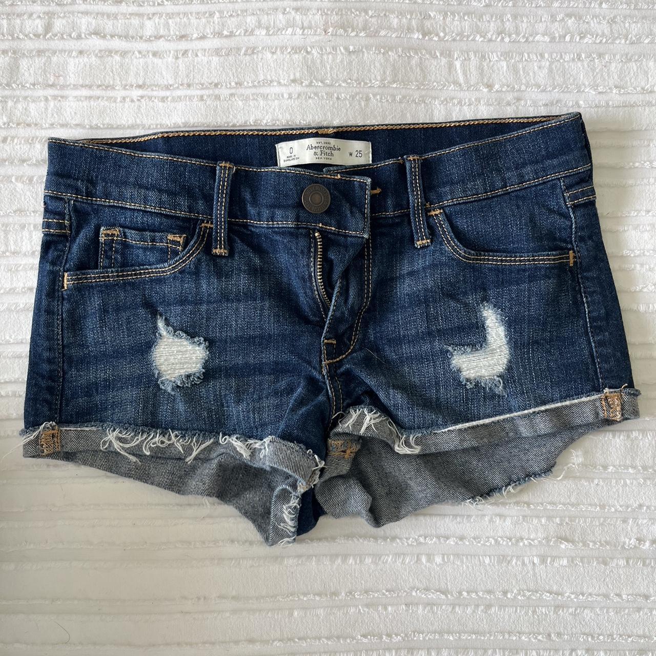 Description: Abercrombie & Fitch Jean shorts Dark... - Depop