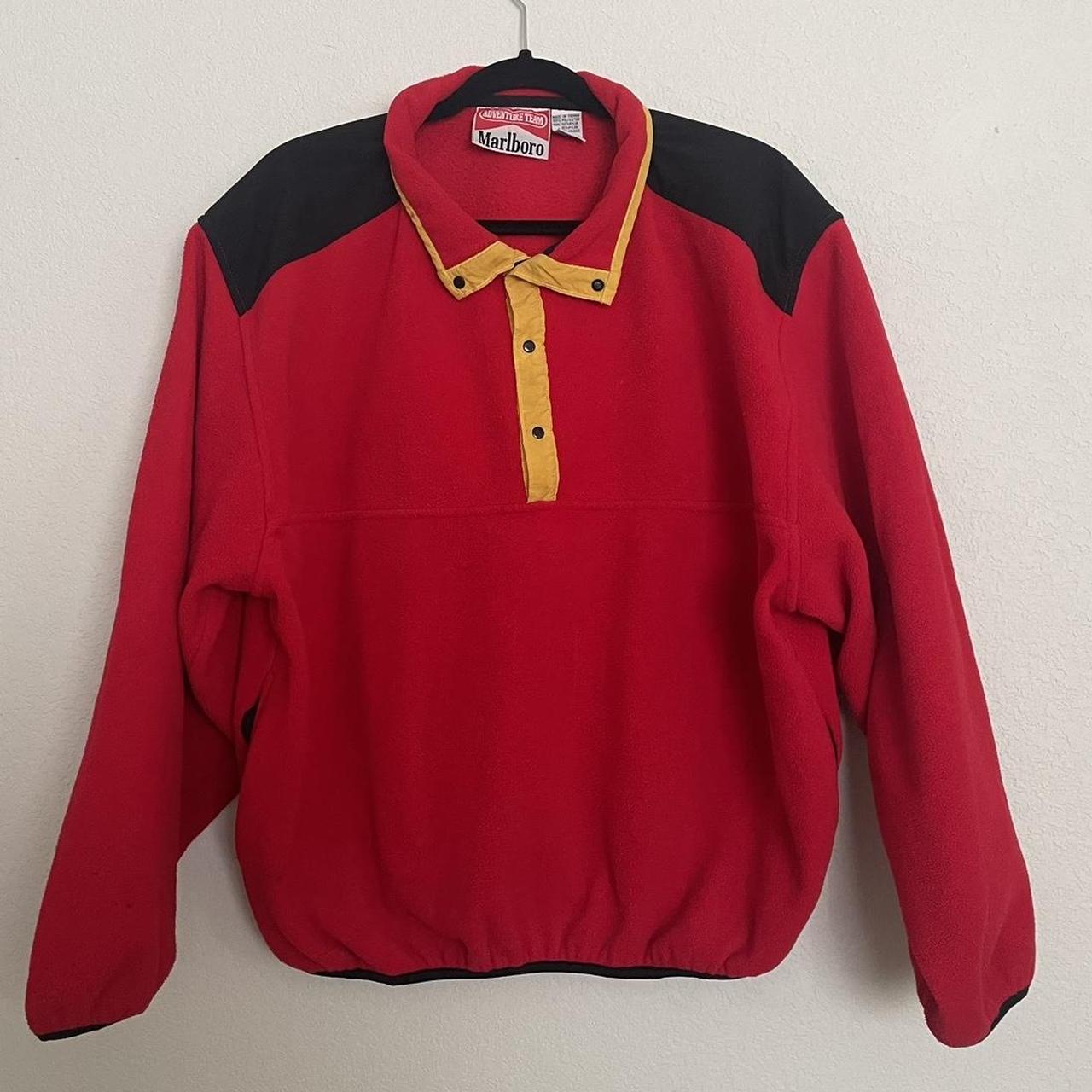 Marlboro Men's Red and Yellow Sweatshirt | Depop