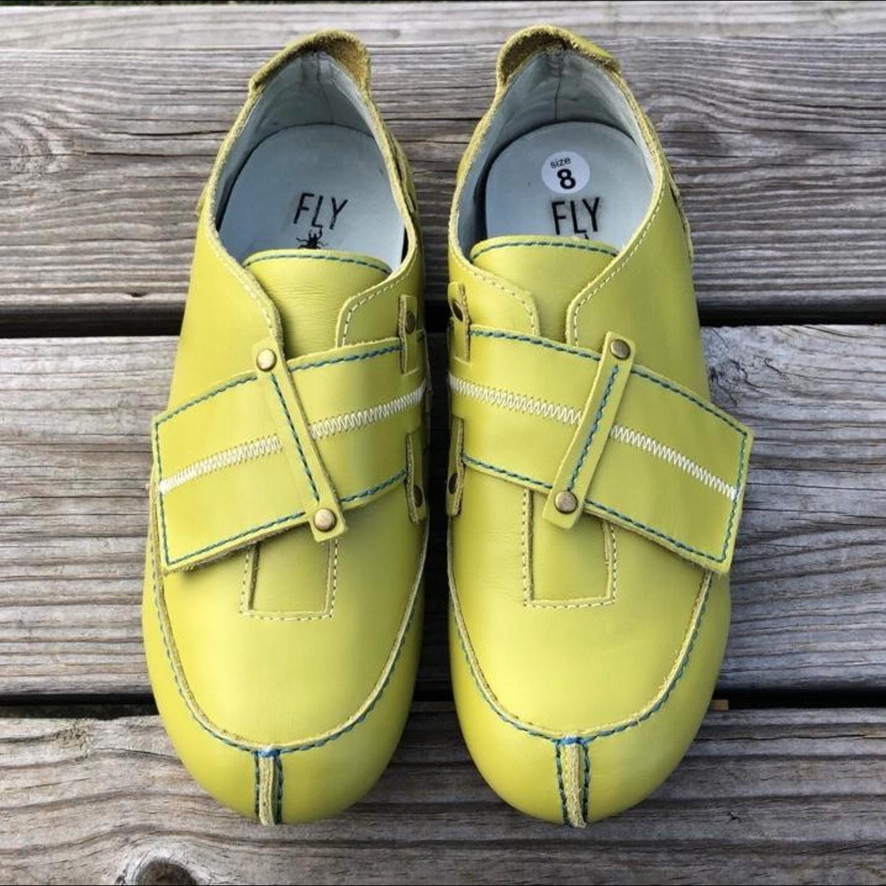 Fly London Women's Green and Yellow Oxfords | Depop