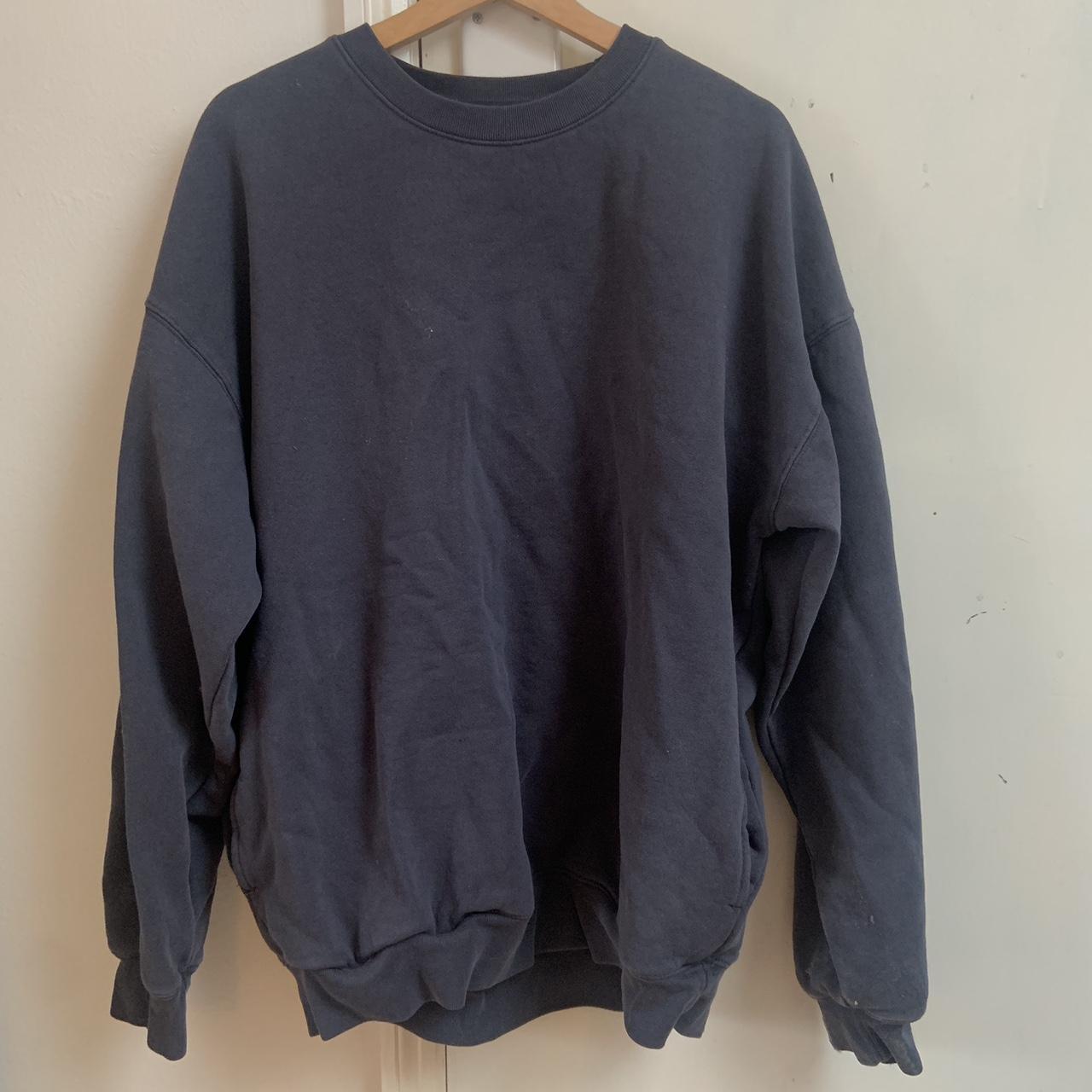 Dark blue Brandy Melville oversized sweatshirt with... - Depop