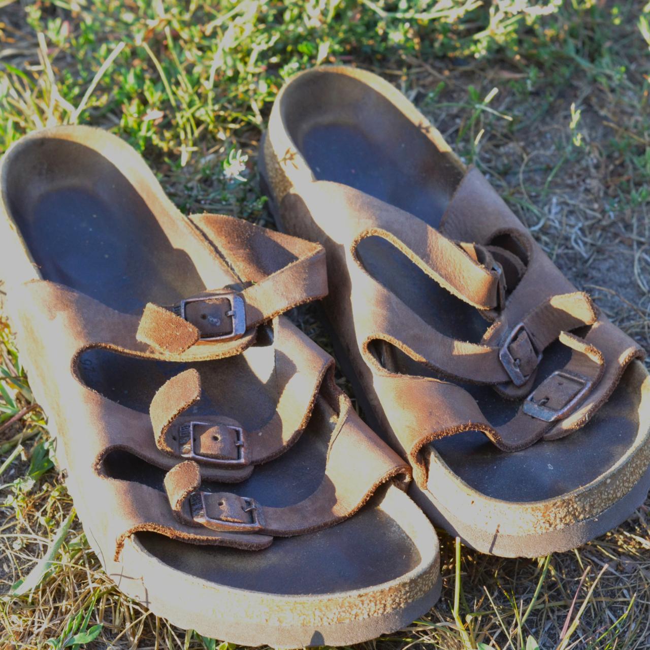 3 strap dark brown birks. I haven't worn them much... - Depop