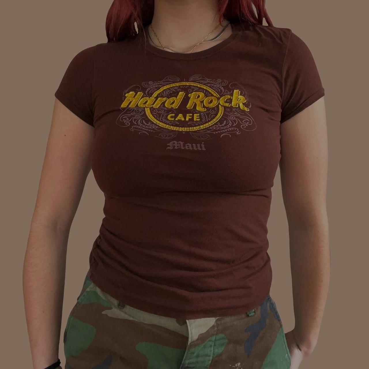 Hard Rock Cafe Women's Brown T-shirt