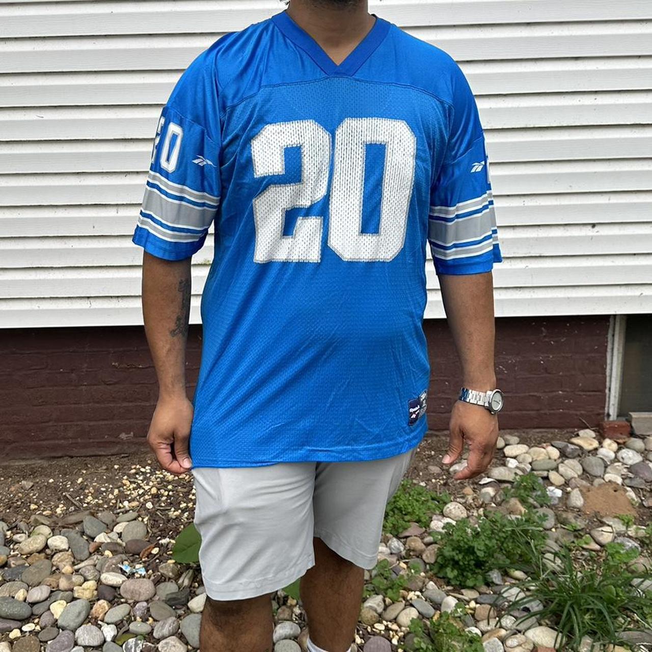 Reebok, Shirts, Detroit Lions Barry Sanders Jersey