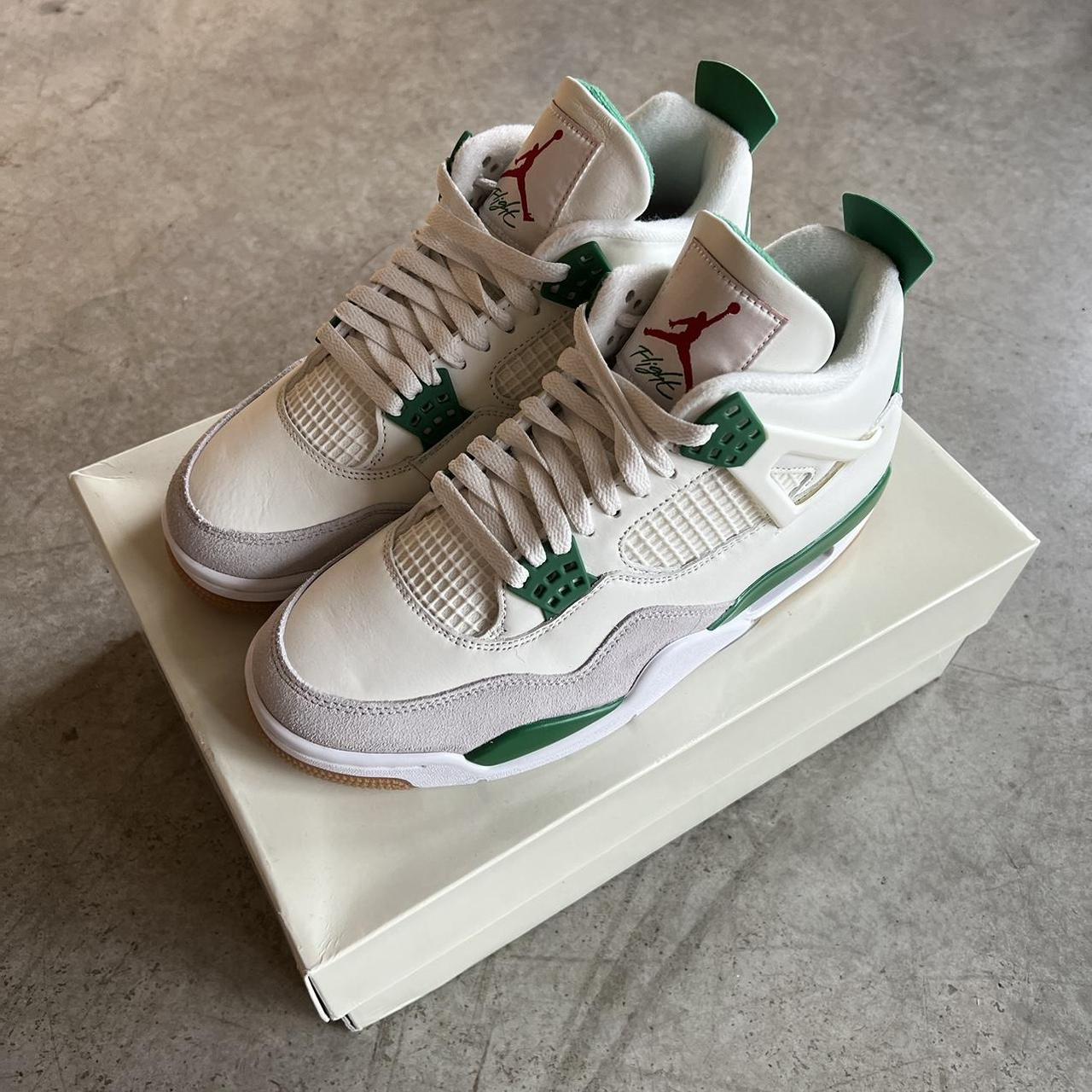 Custom Jordan 4 Size 12 Decreased, Some Heel Drag, - Depop