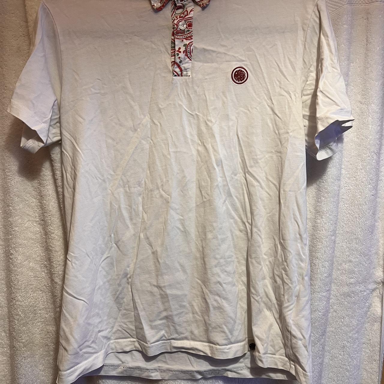 Pretty Green Men's White and Red Polo-shirts | Depop
