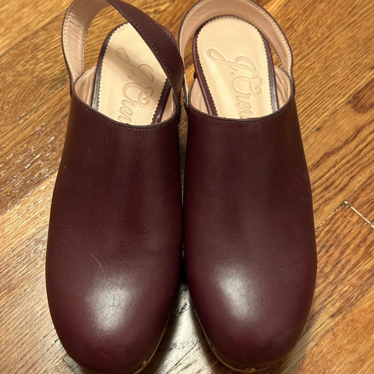 【関税込み】Jean Daisy Trim Clog in Burgundy Leather NEW Jcrew Leather Clogs. Worn once? Maybe not even. | Depop