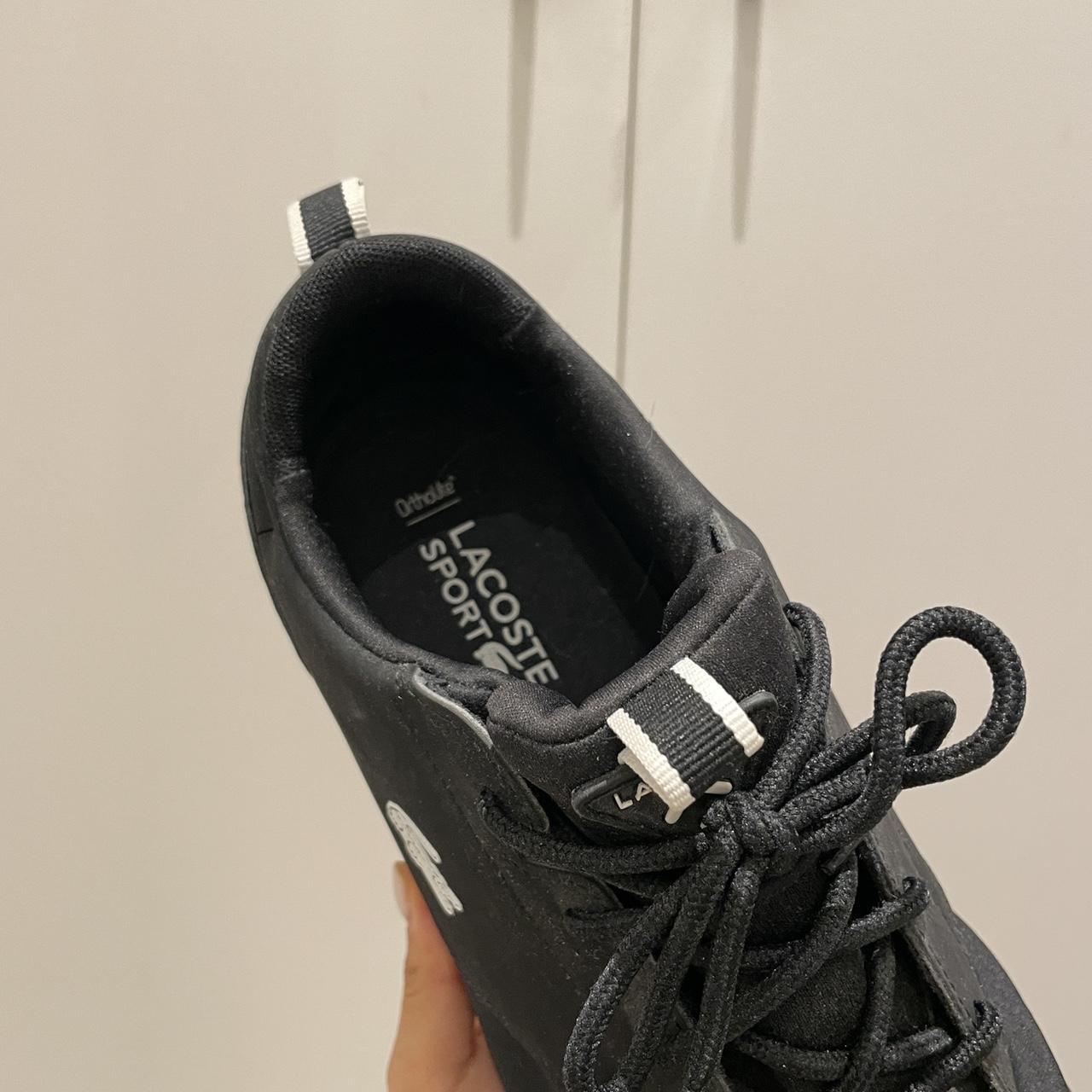 mens black leather lacoste trainers