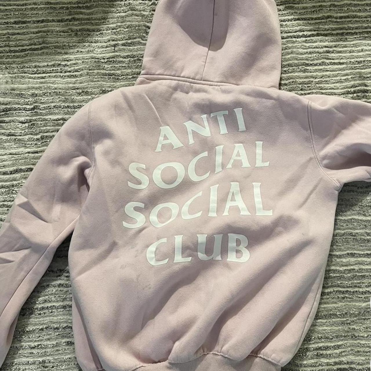 Antisocial social club light pink hoodie Size... - Depop