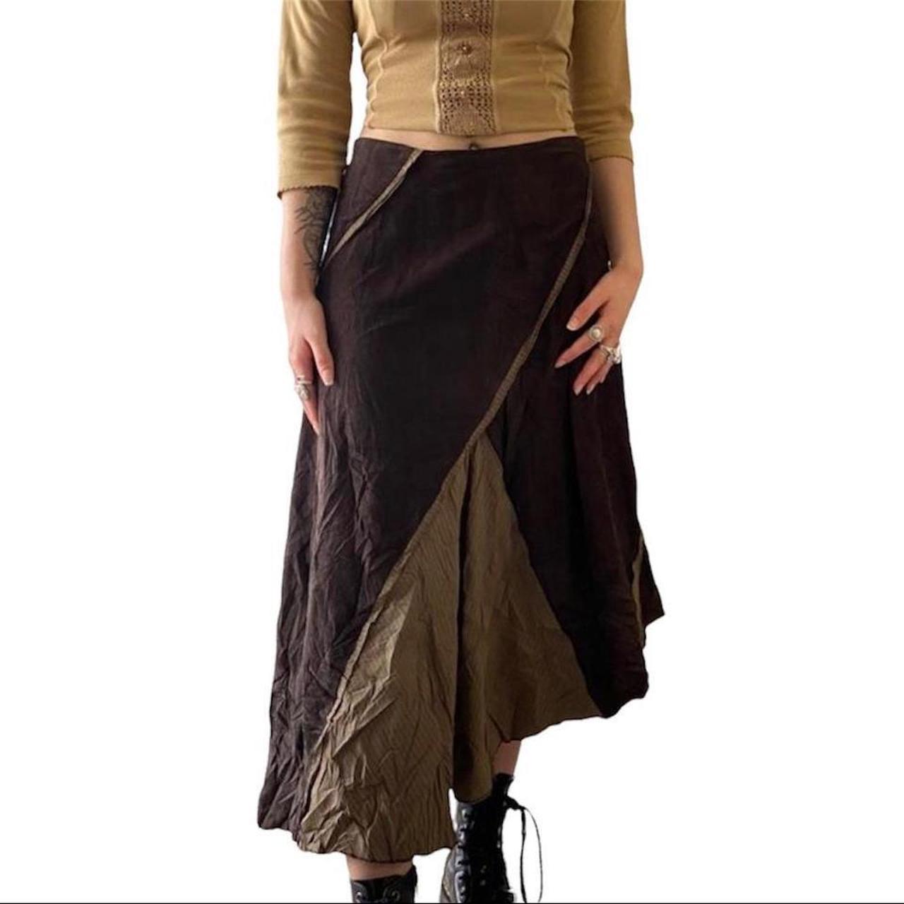 cargo style archive maxi skirt cord & tiered layers... - Depop