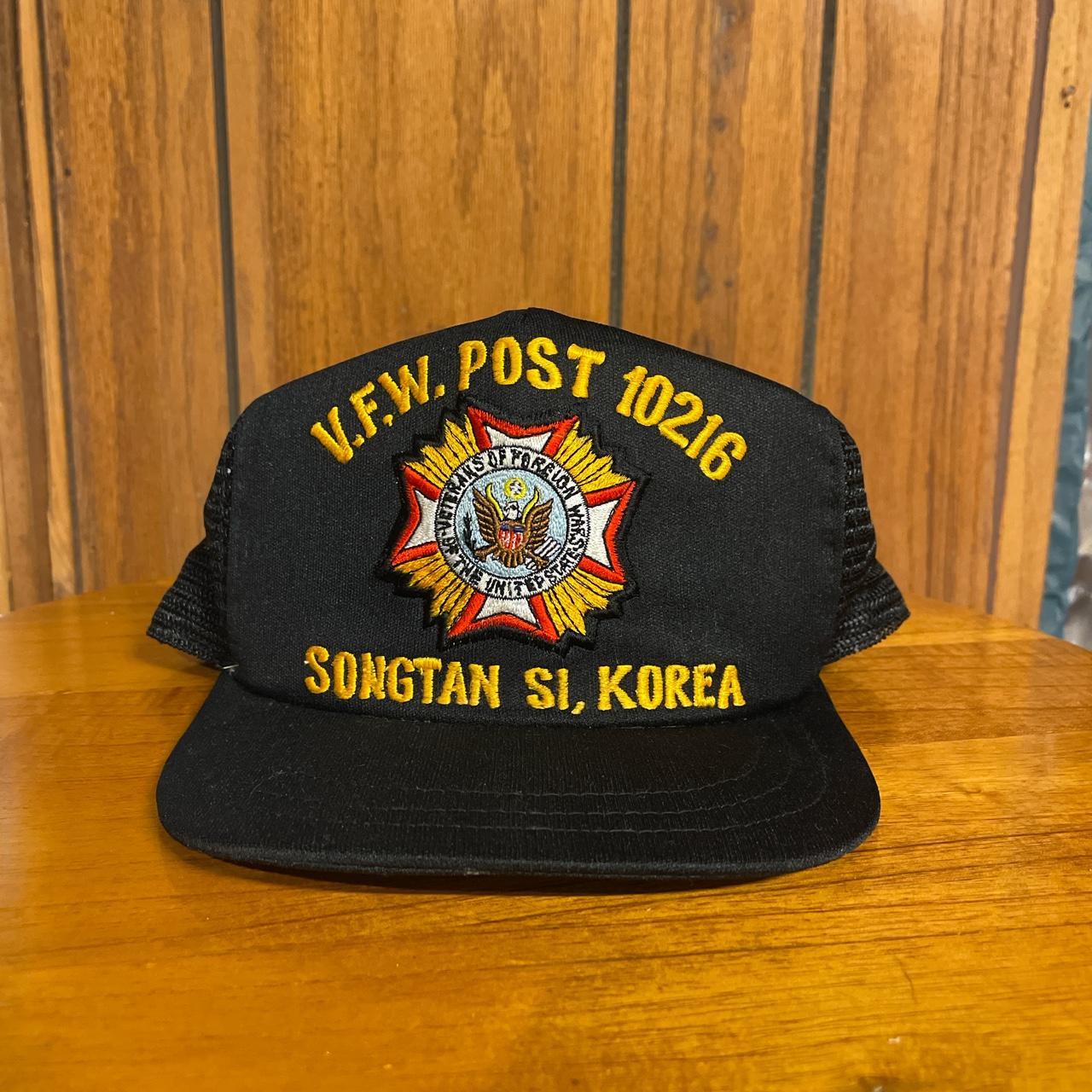 Men's Black and Yellow Hat Depop