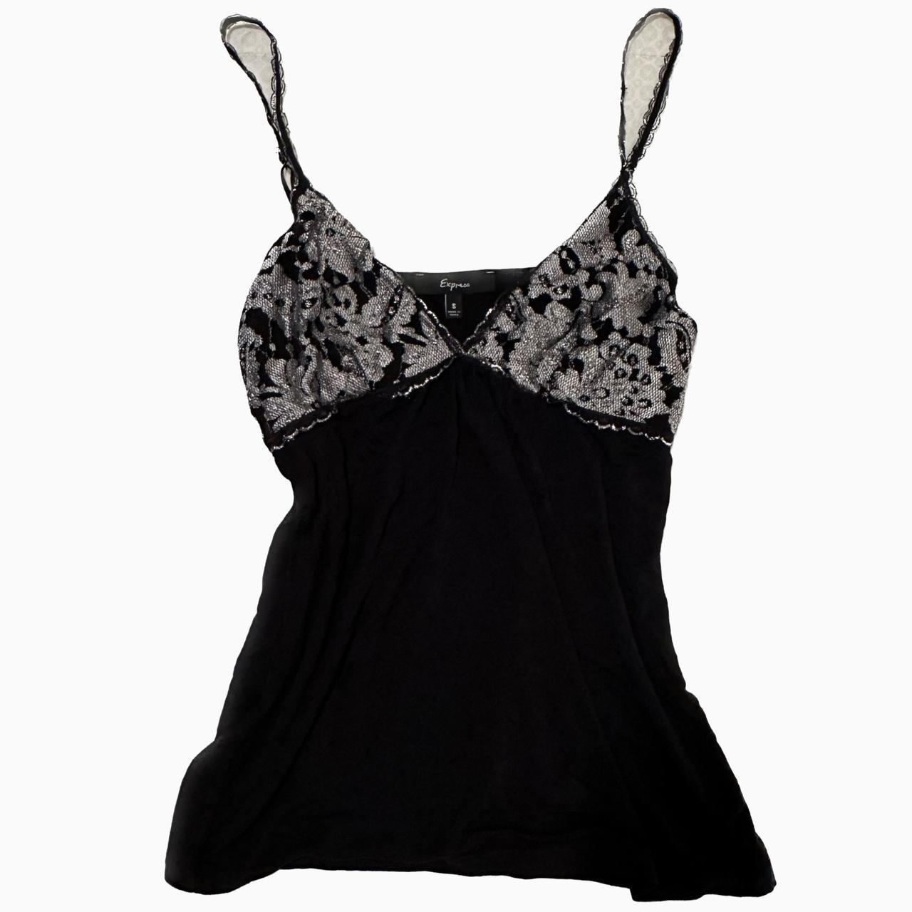 vintage express black baby doll cami tank with... Depop