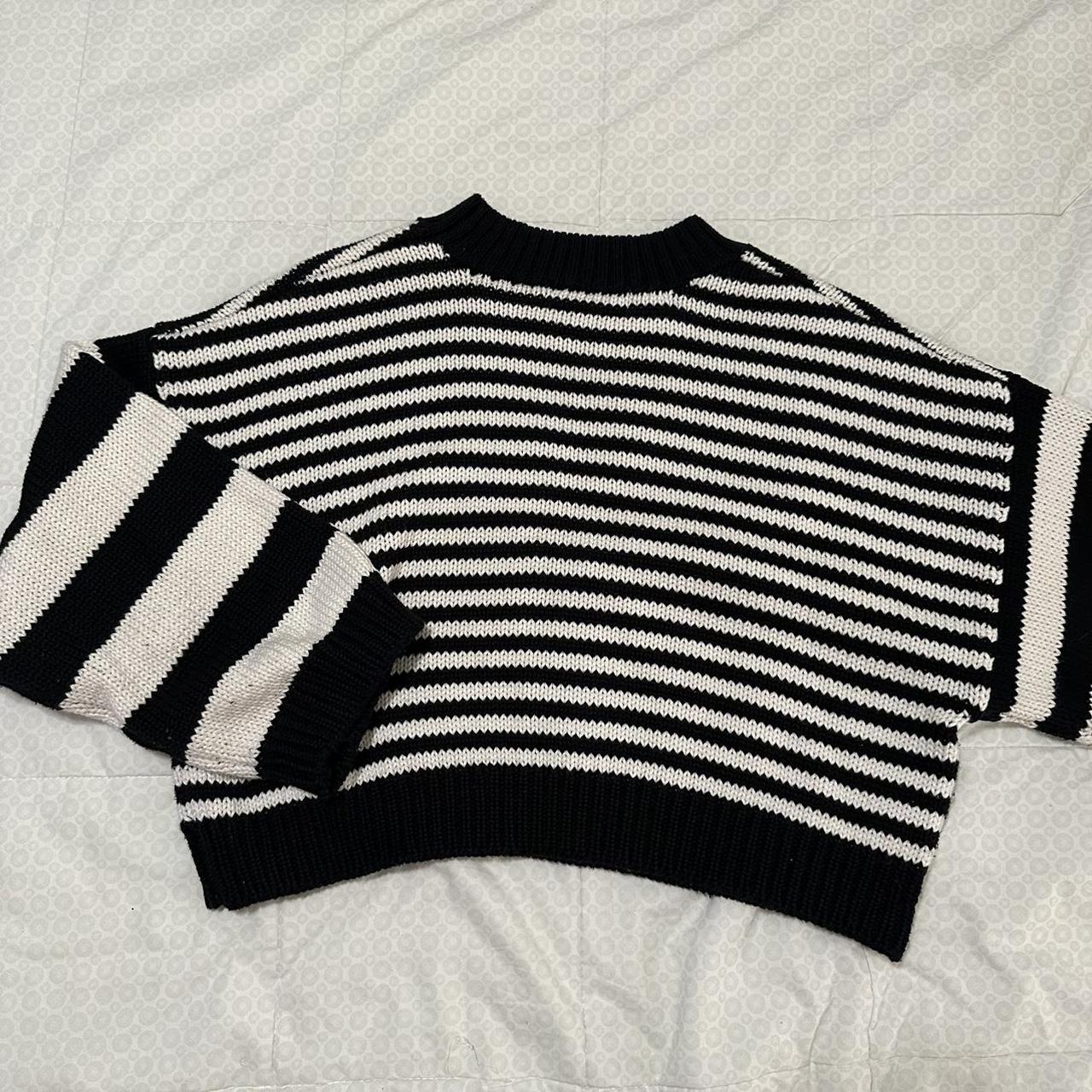 faux black and white unif clarissa sweater d*pe | Depop