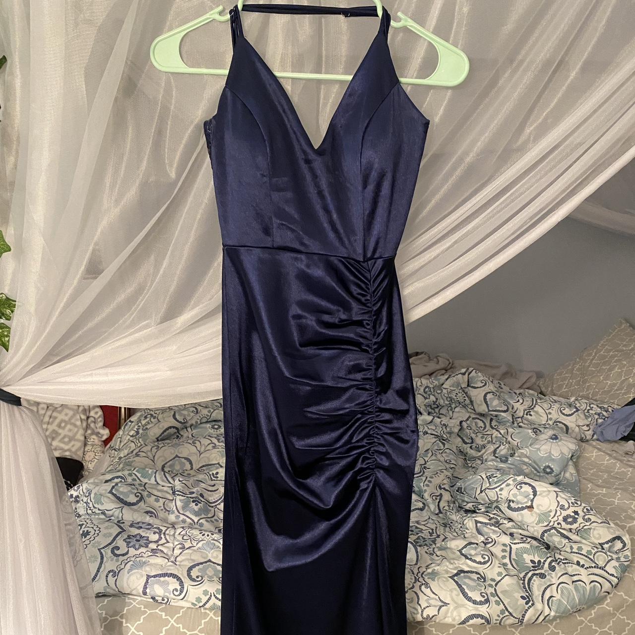 Windsor Women's Navy and Blue Dress | Depop