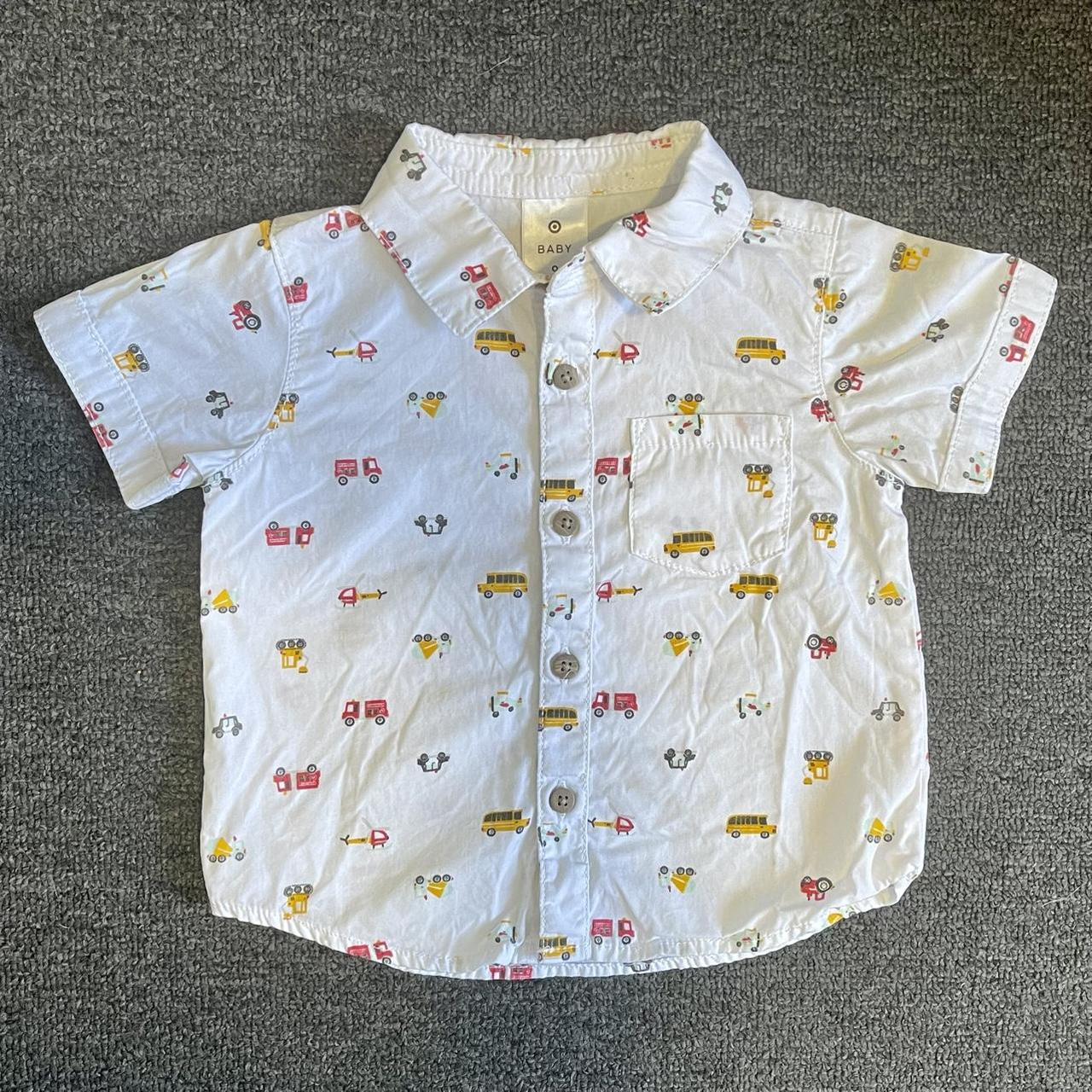 Target Baby Boy White Vehicle Shirt Size 0 Target... Depop