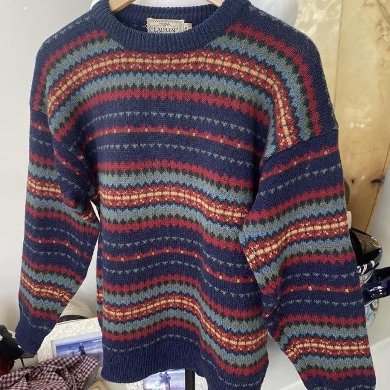 Vintage Lauren Shetland Wool Sweater Jumper Size... - Depop