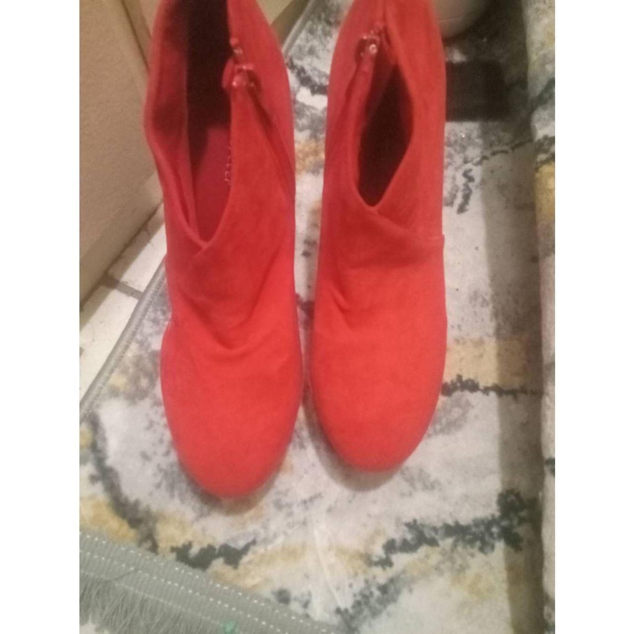 Suede deals red booties