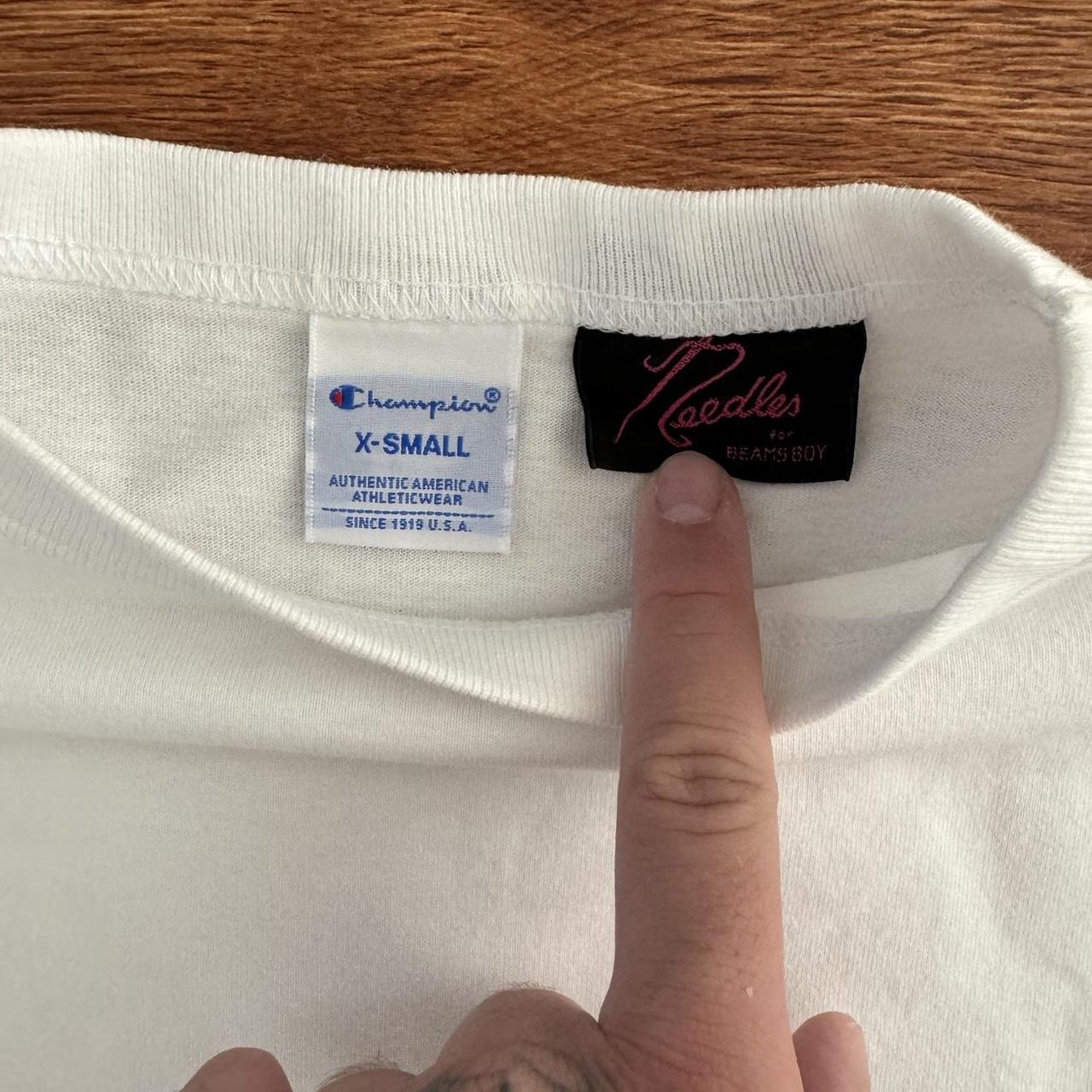 Needles X Champion White Long Sleeve T Shirt XS | Depop Needles X Champion White Long Sleeve T Shirt XS | Depop