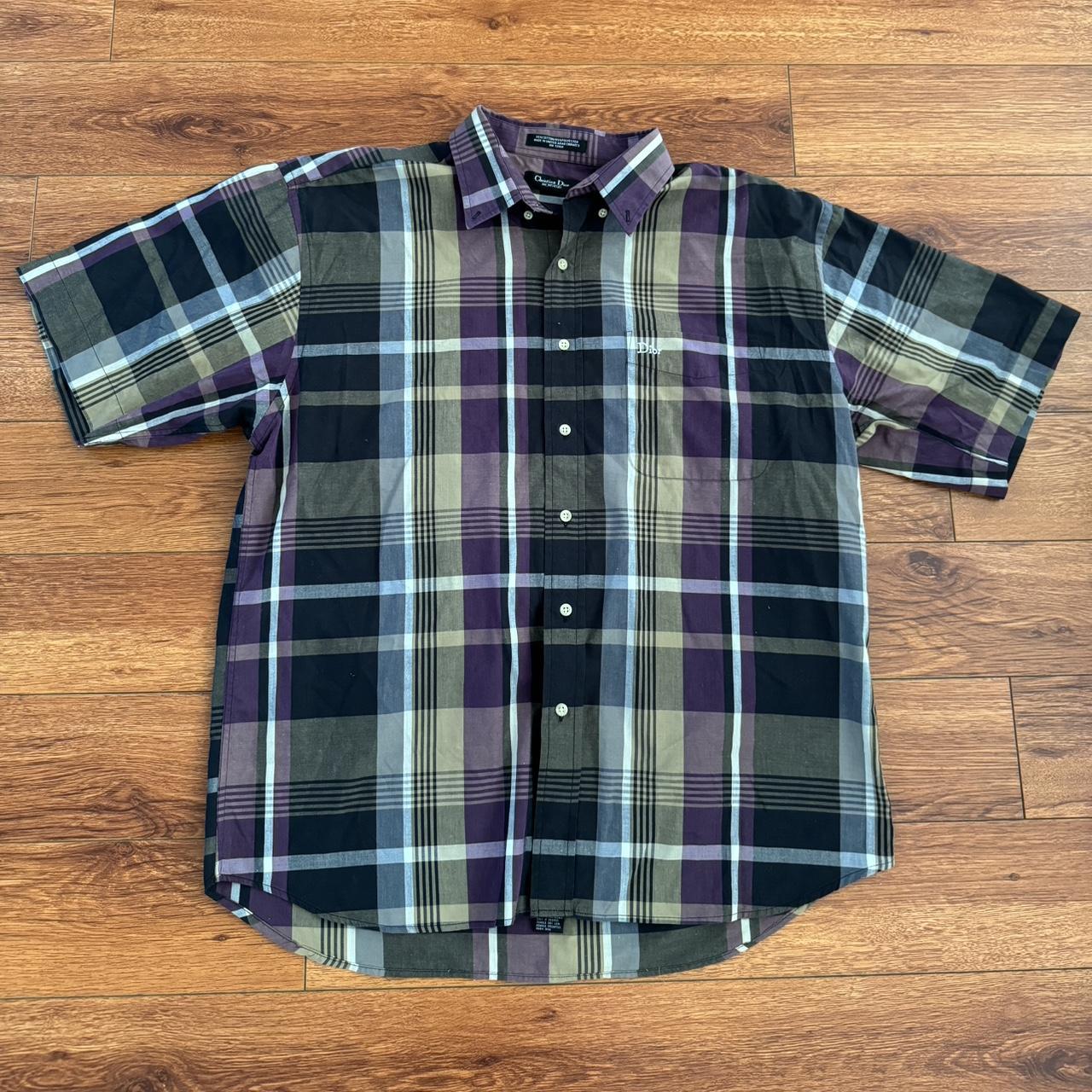 Purple Dior Button Up Shirt Depop