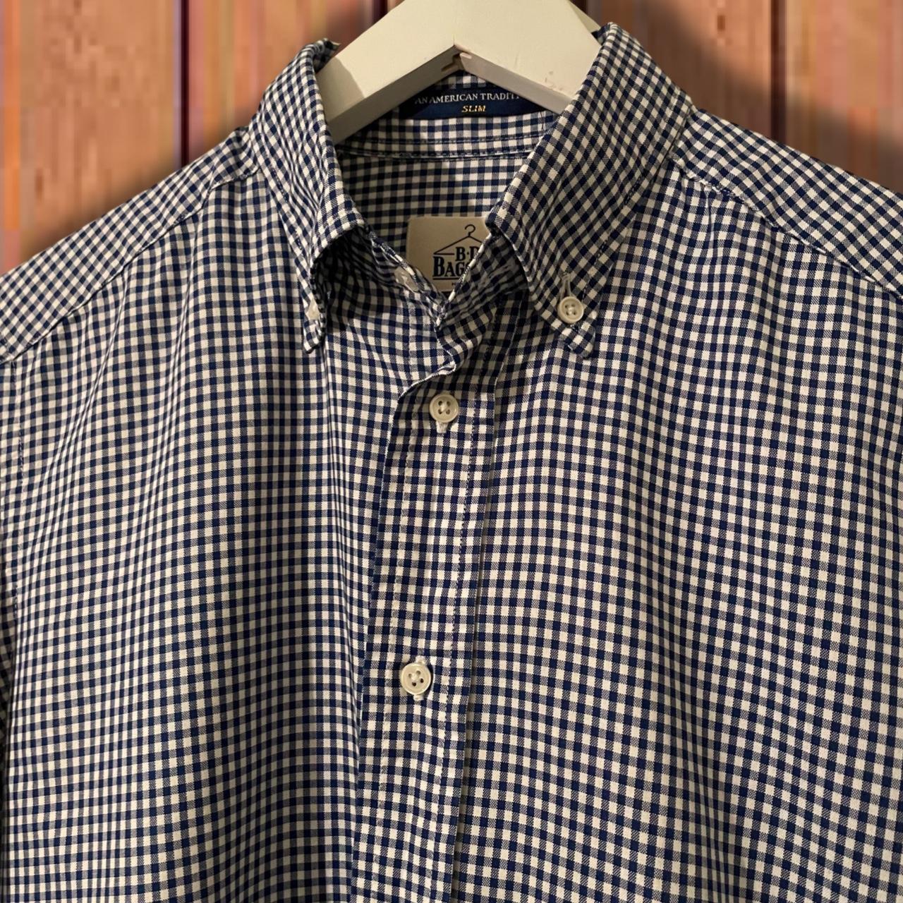 B.D.Baggies Blue Gingham Men’s Shirt Blue and white... - Depop