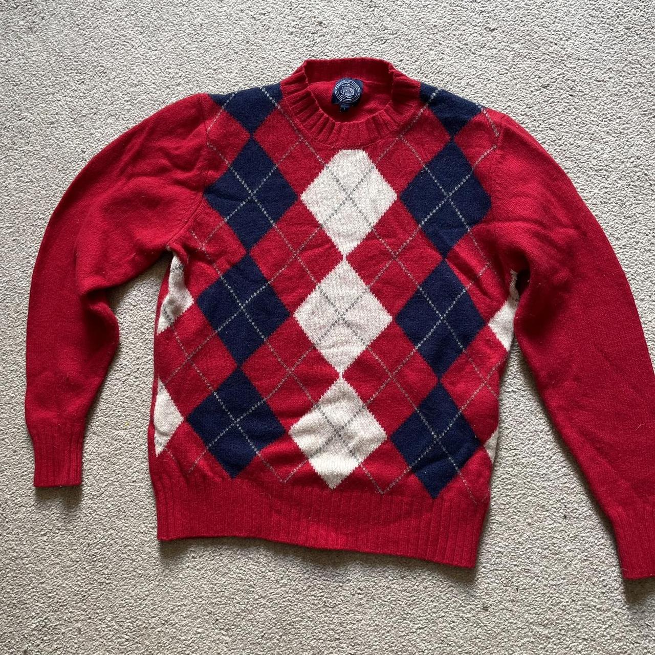 JPress Japan Argyle Sweater Pure wool sweater from... - Depop