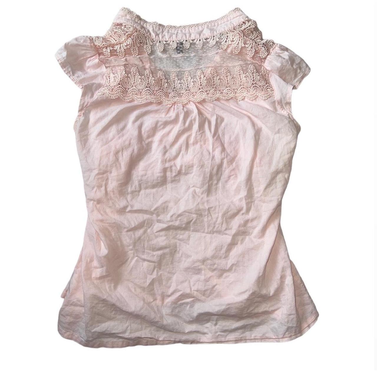 Coquette Baby Pink Blouse no size tag but best... - Depop