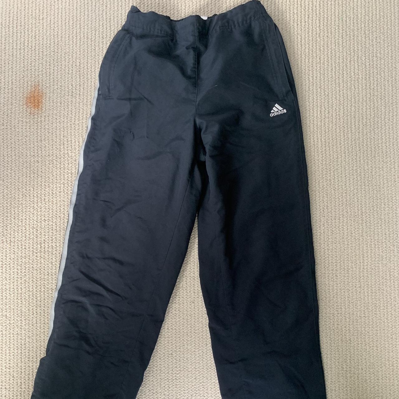 Adidas tracksuit bottoms, waterproof style material.... Depop