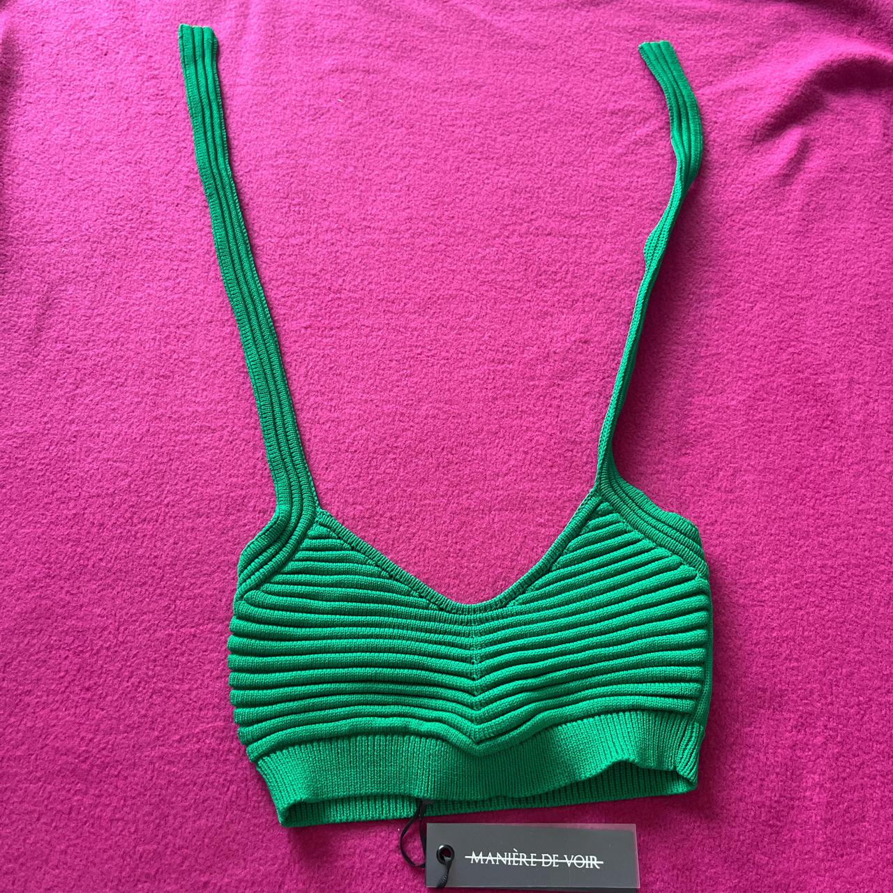 Green halter top NEVER WORN maniere de vior - Depop