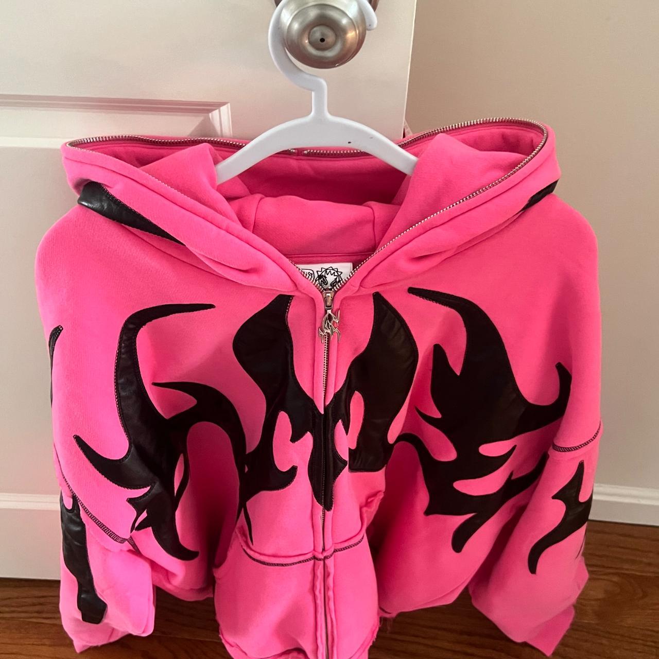 🖤🩷FLAME ZIP HOODIE PINK POISON🩷🖤 • Sold out on | Depop