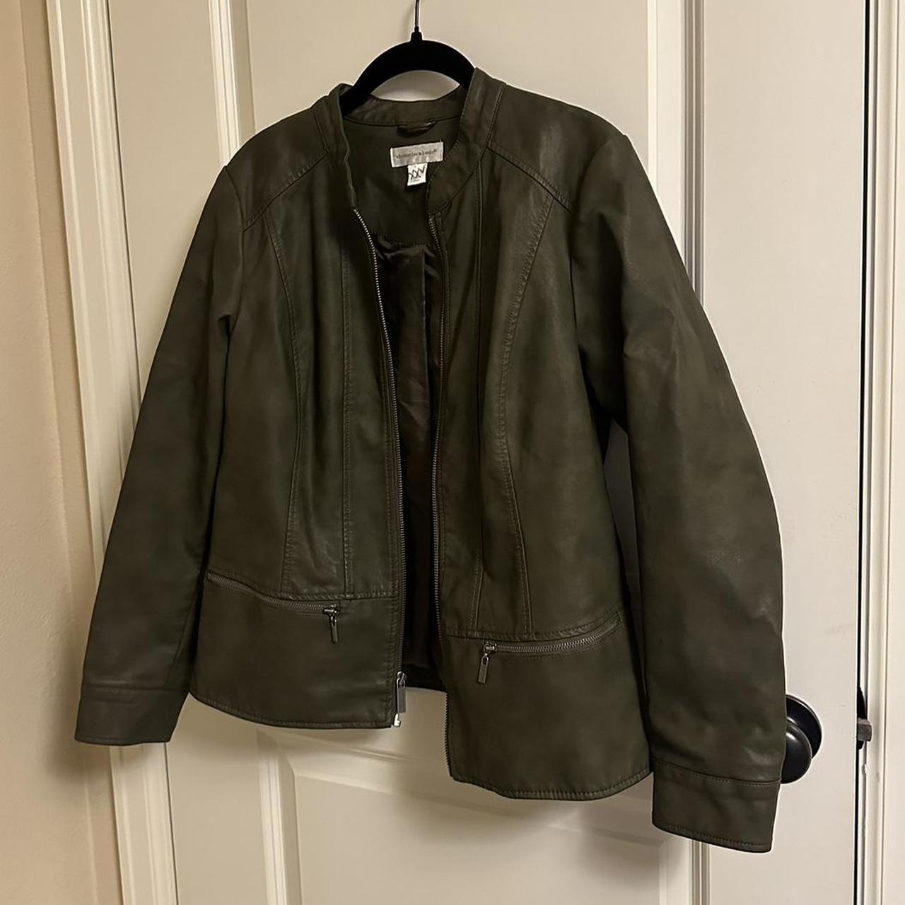 Christopher and banks faux leather clearance jacket