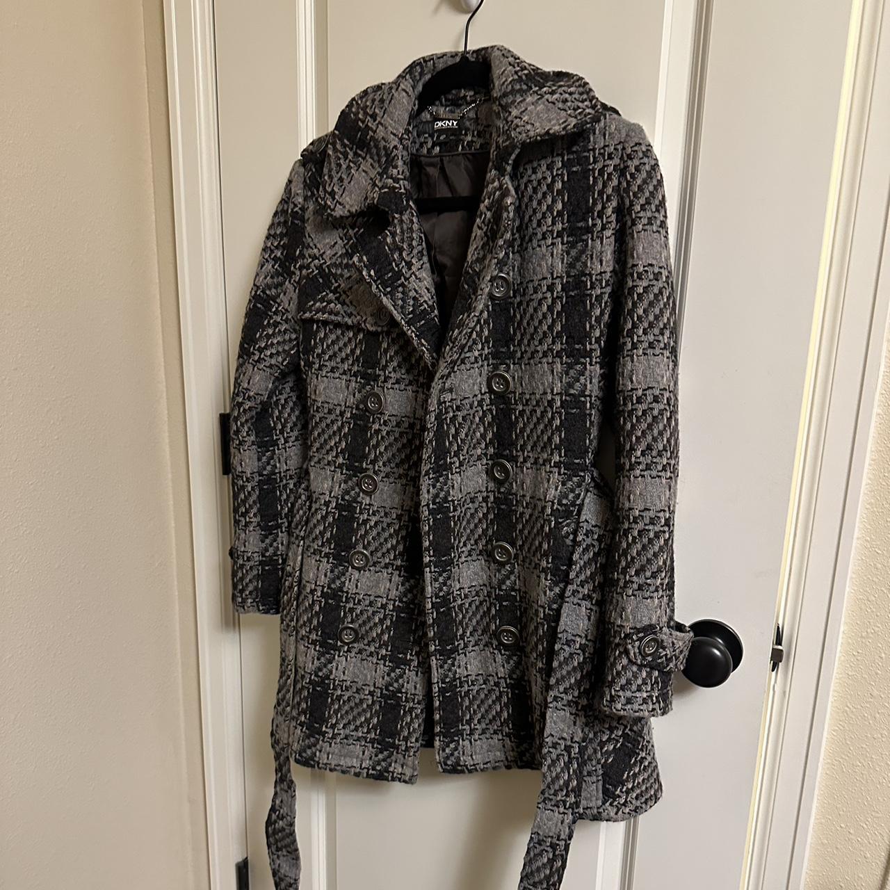 Dkny tweed coat best sale